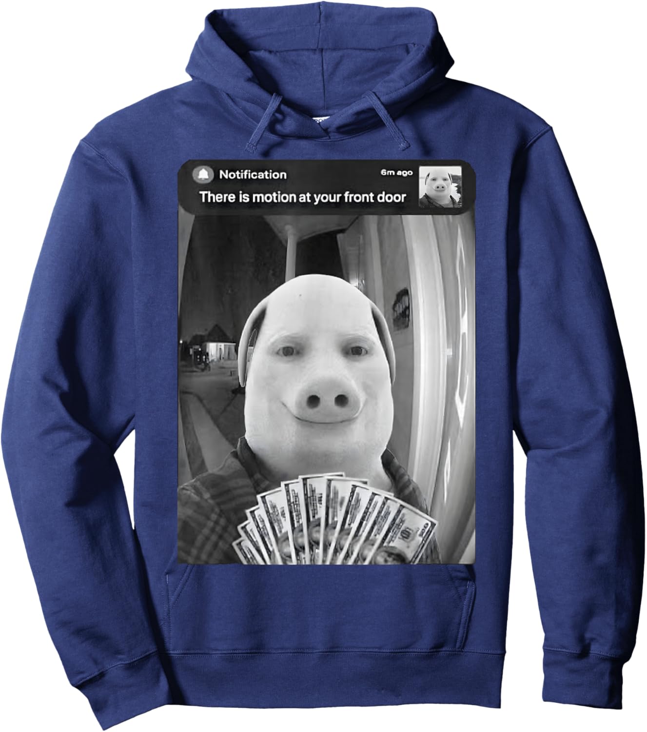 John Pork is Calling Motion Front Door Hoodie - Hoodie | Navy