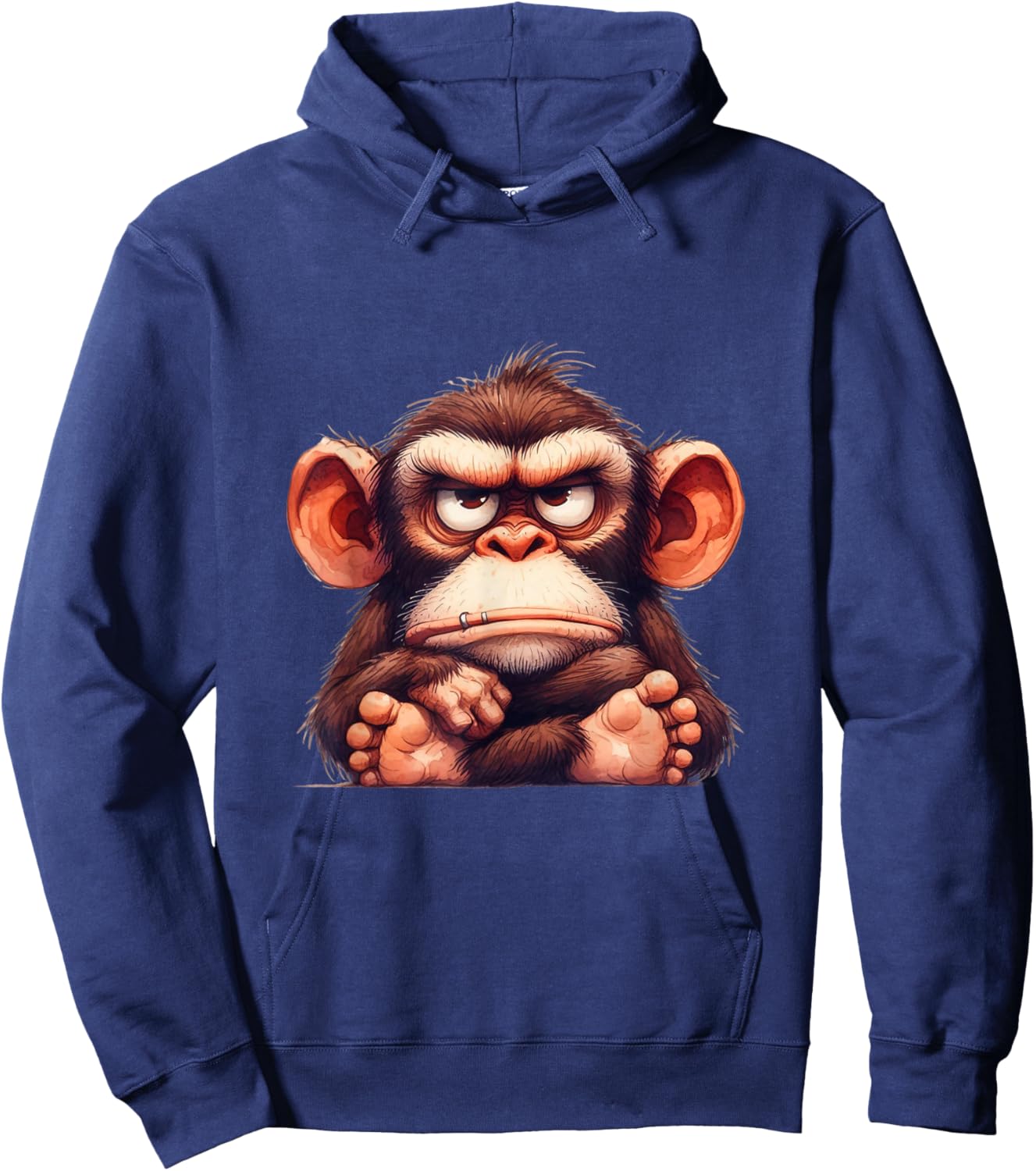 Funny Animals Grumpy Ape Monkey Hoodie - Hoodie | Navy