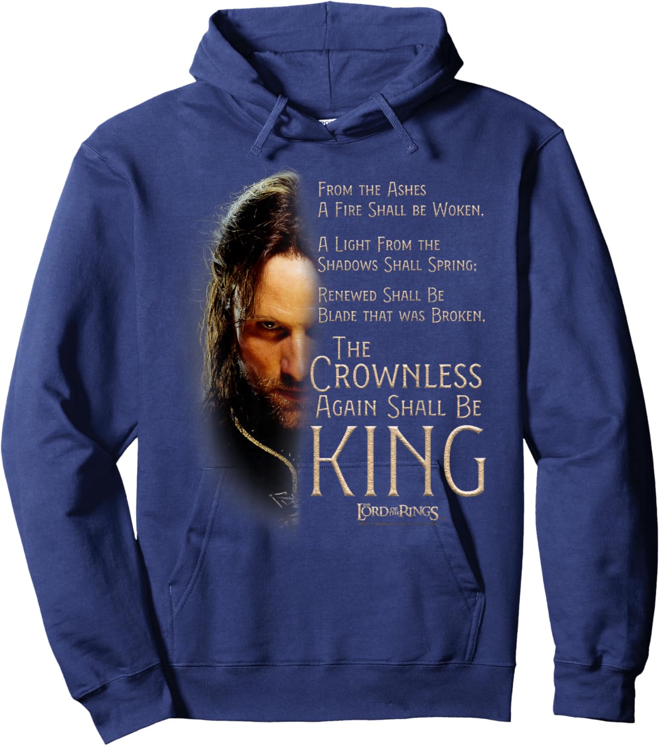 The Lord of The Rings Aragorn Crownless King Hoodie - Hoodie | Navy