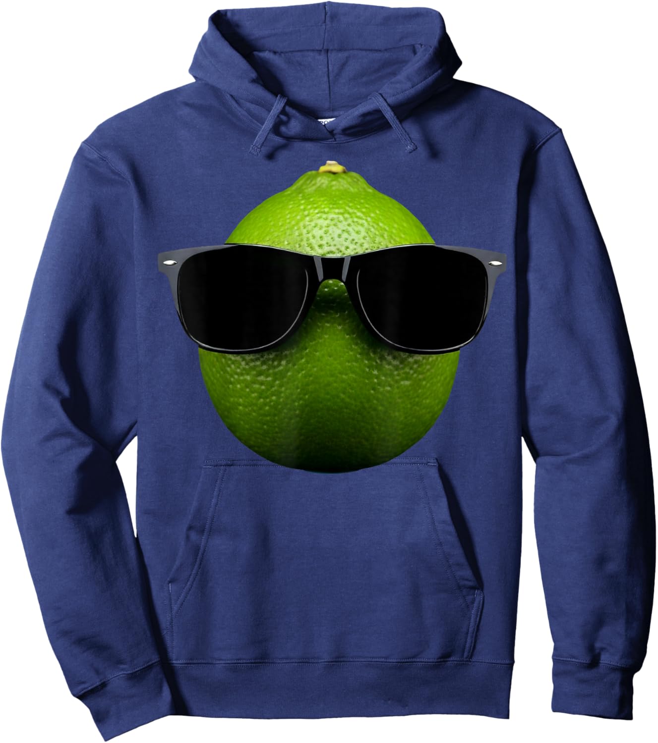 Cool Lime Wearing Sunglasses Funny Fruit Hoodie - Hoodie | Navy