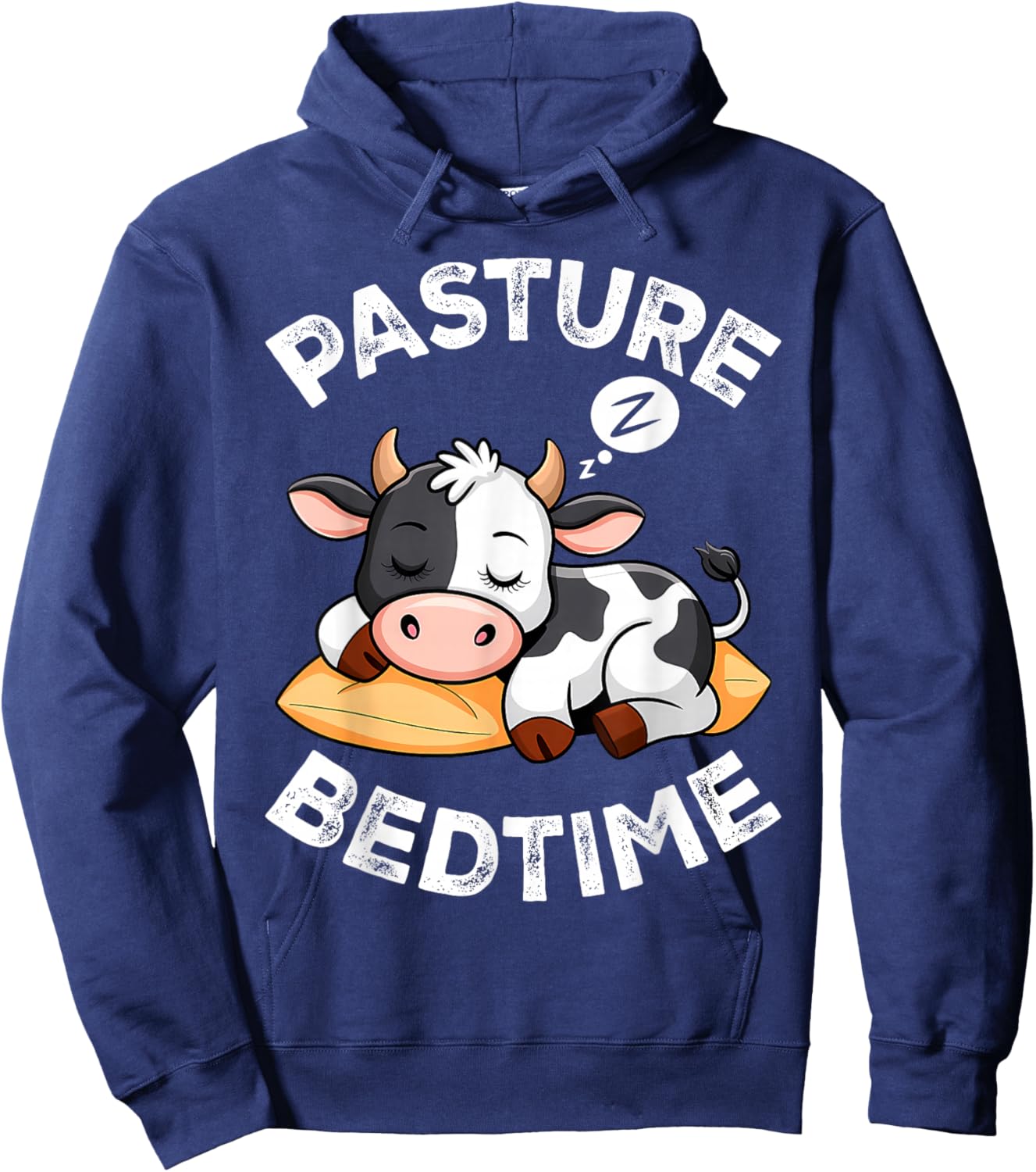 Pasture Bedtime Cute Cow Pajama Nighttime Sleep Hoodie - Hoodie | Navy