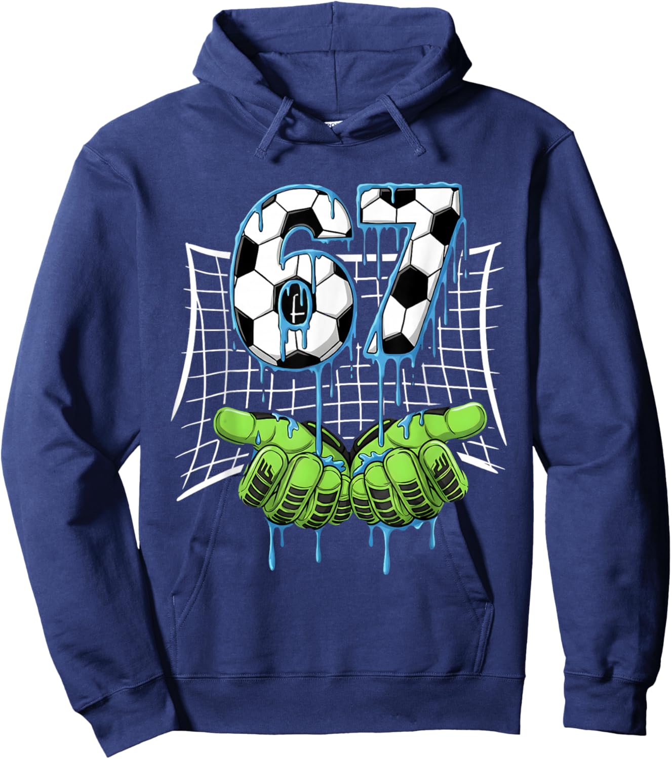 67 Soccer Six Seven Football 6 7 Meme Hoodie - Hoodie | Navy