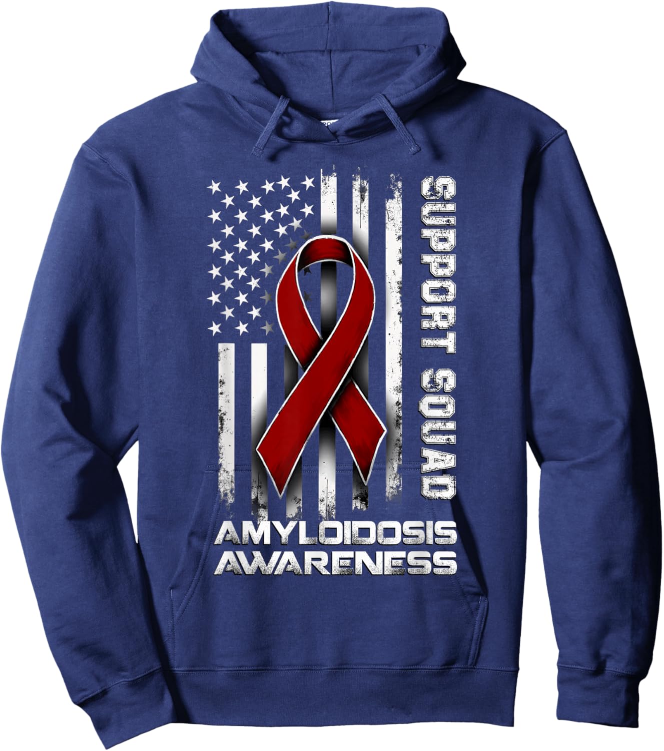 Retro Support Squad Amyloidosis Awareness Hoodie - Hoodie | Navy