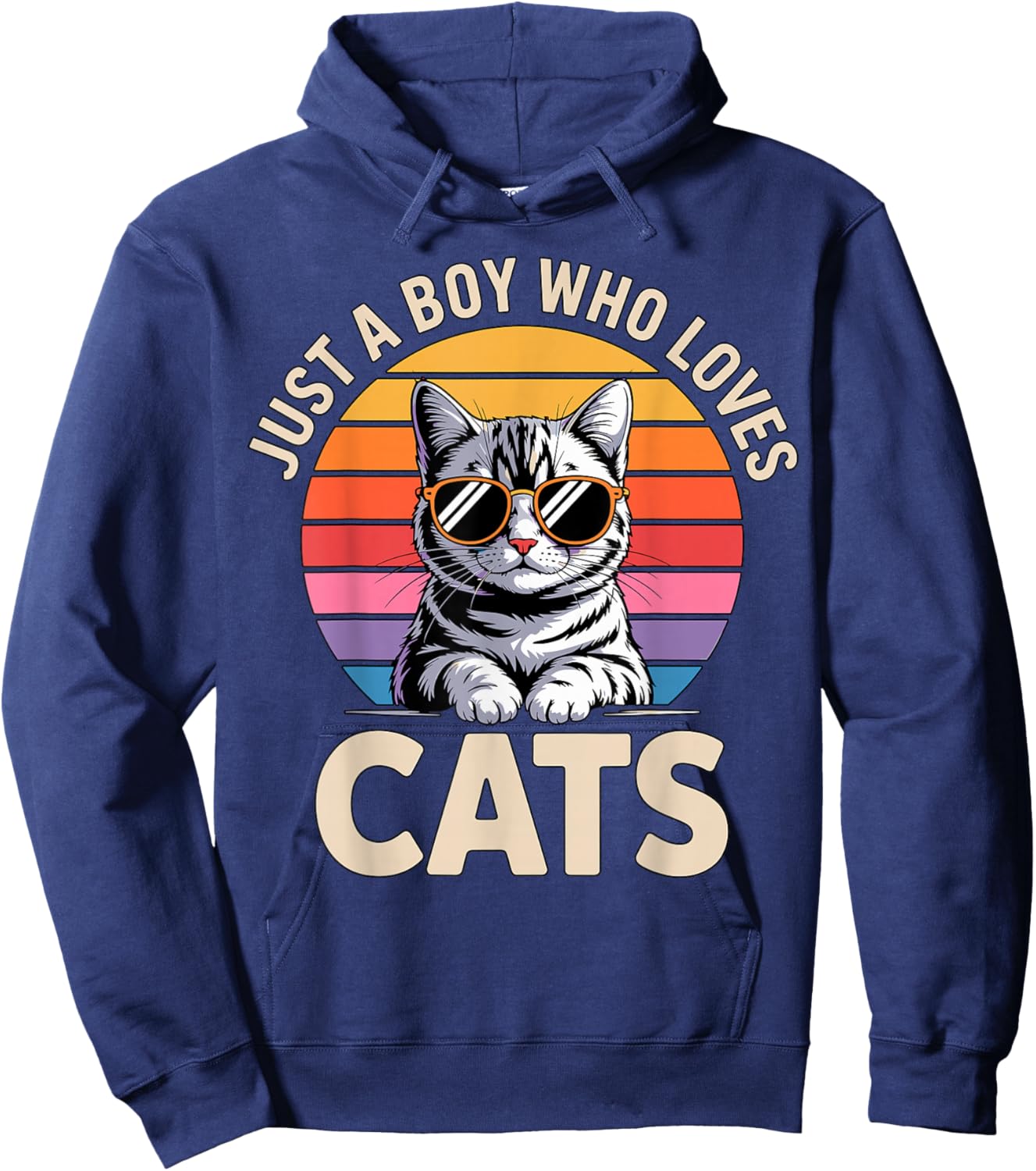 Just a Boy Who Loves Cats Hoodie - Hoodie | Navy