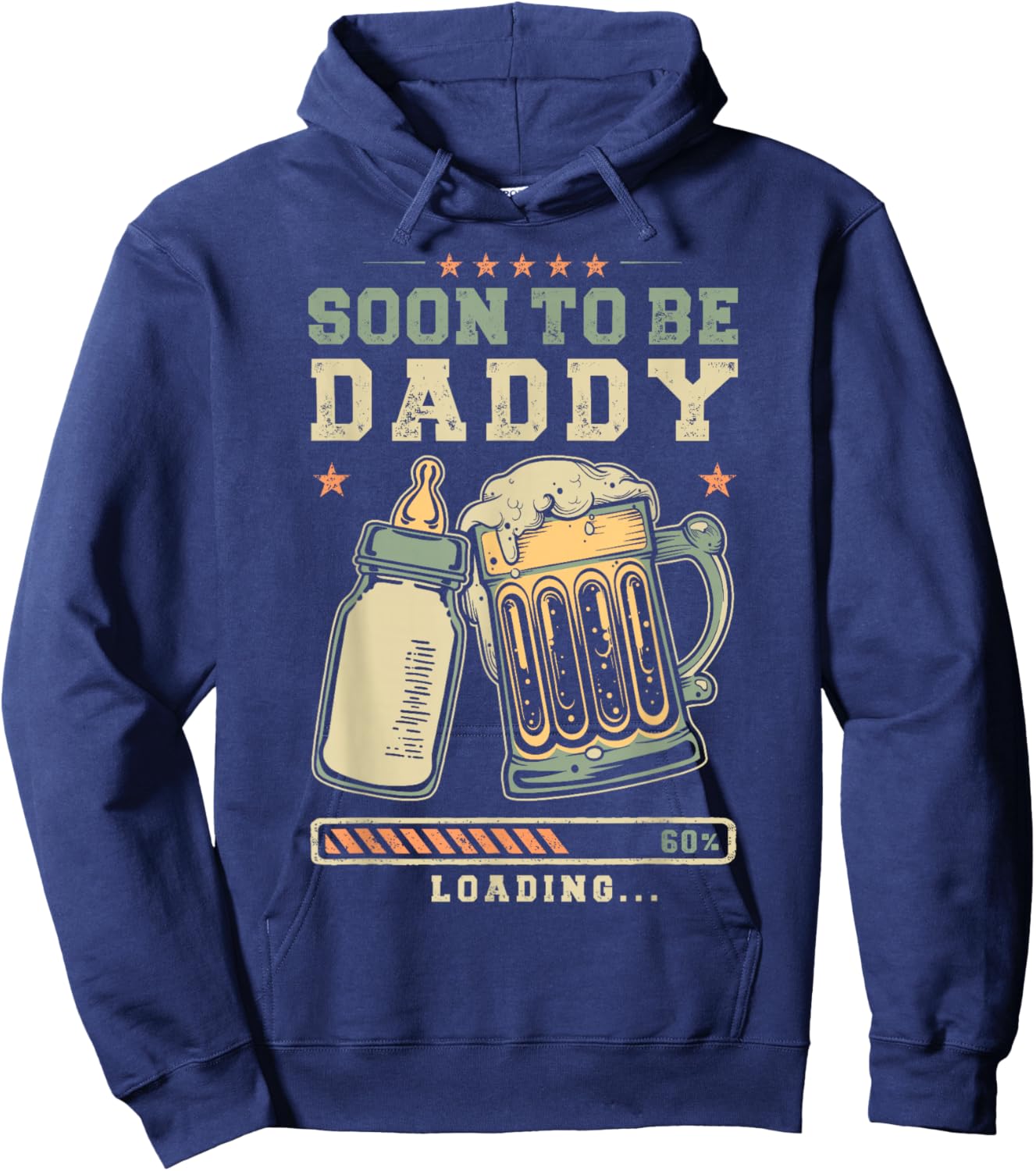 Soon to Be Daddy Loading Expecting Dad Reveal Hoodie - Hoodie | Navy