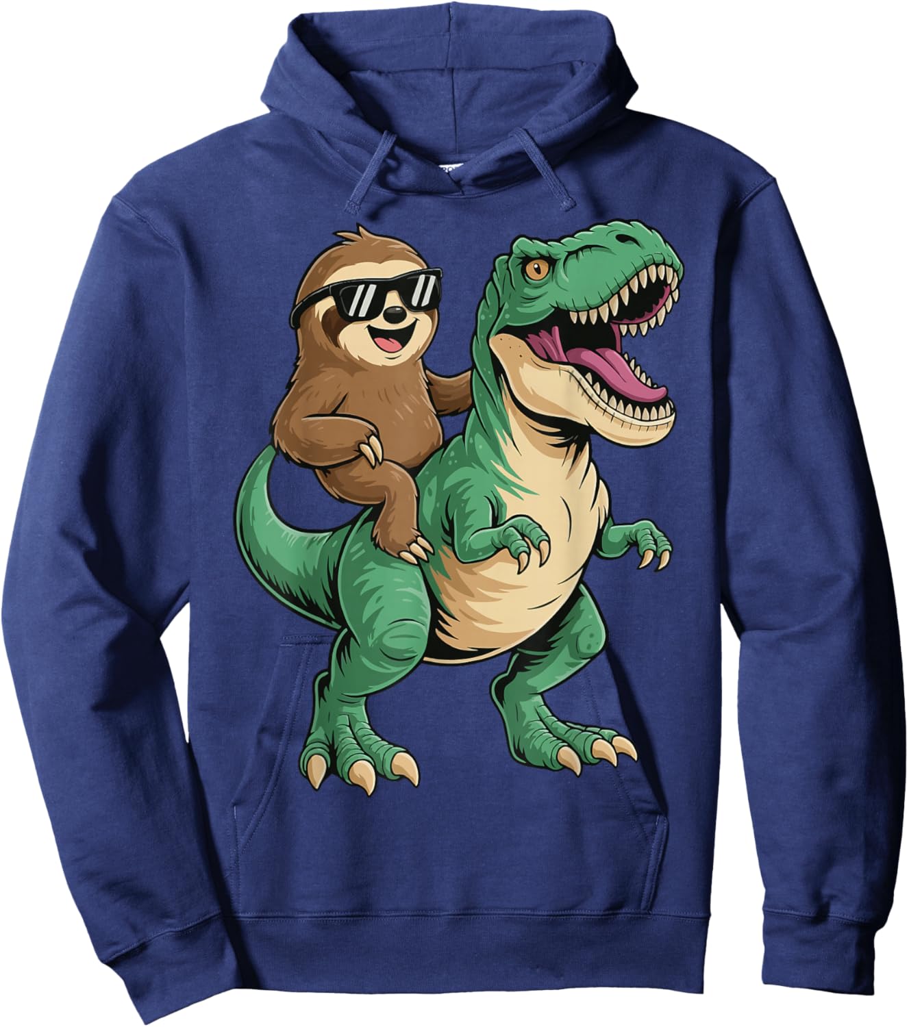 Sloth Riding T-Rex Hoodie - Hoodie | Navy