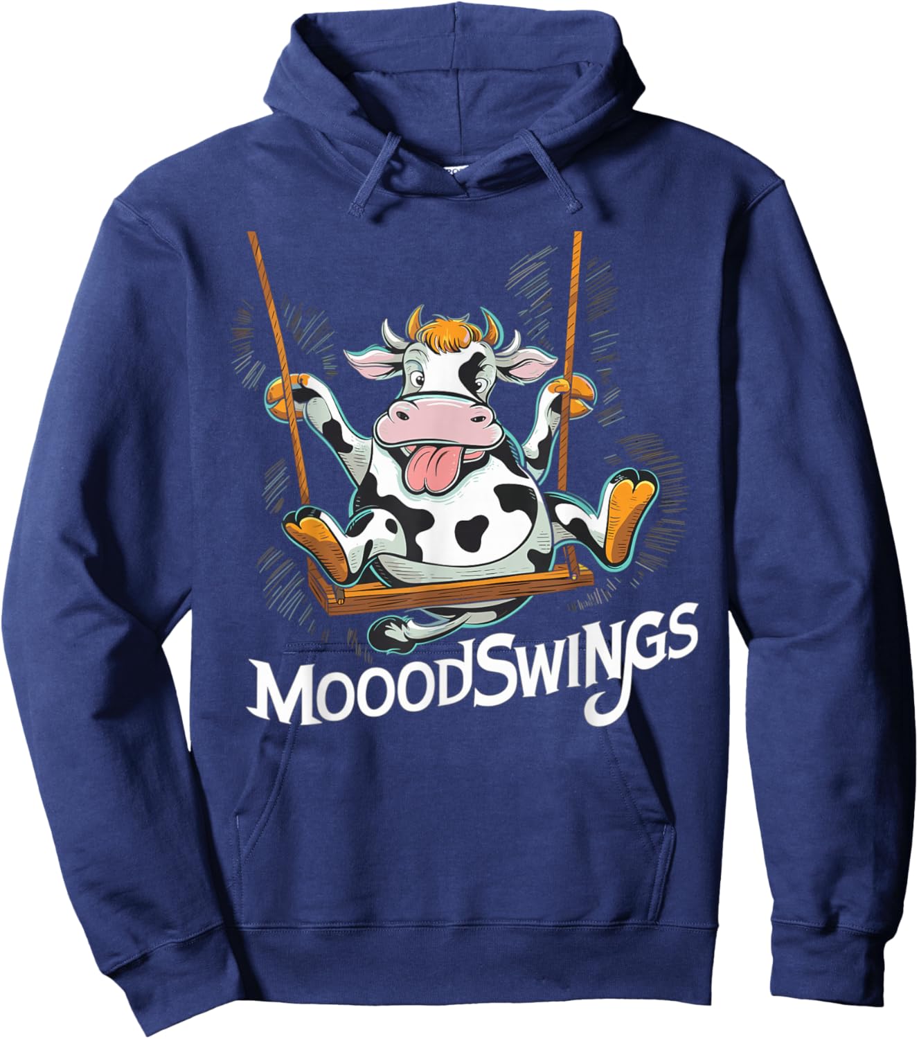 Funny Cow Mood Swings Pun Hoodie - Hoodie | Navy