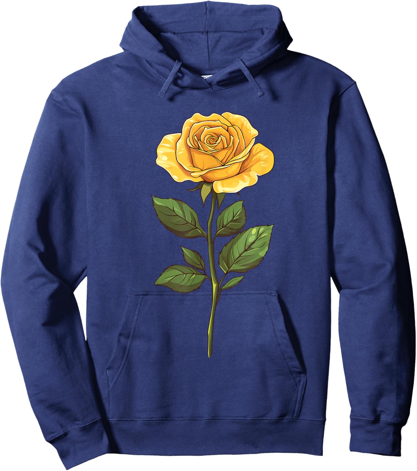 Yellow Rose Graphic Hoodie - Hoodie | Navy