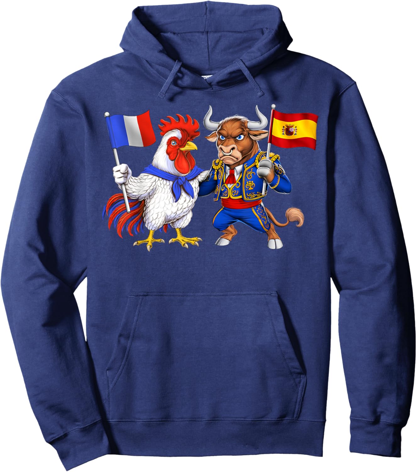 Flag France Spain French Roots Spanish Heritage Hoodie - Hoodie | Navy