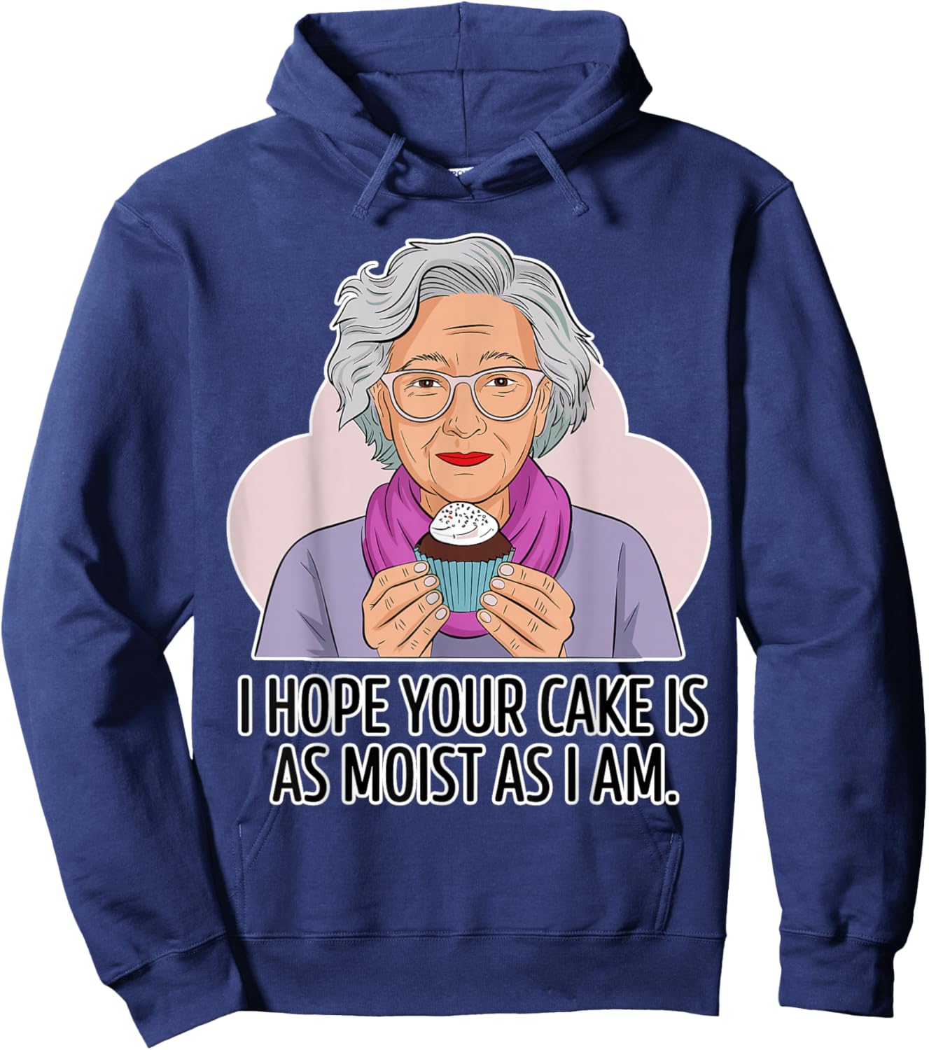 Funny Dirty Adult | Dirty Humor Moist Cake Hoodie - Hoodie | Navy