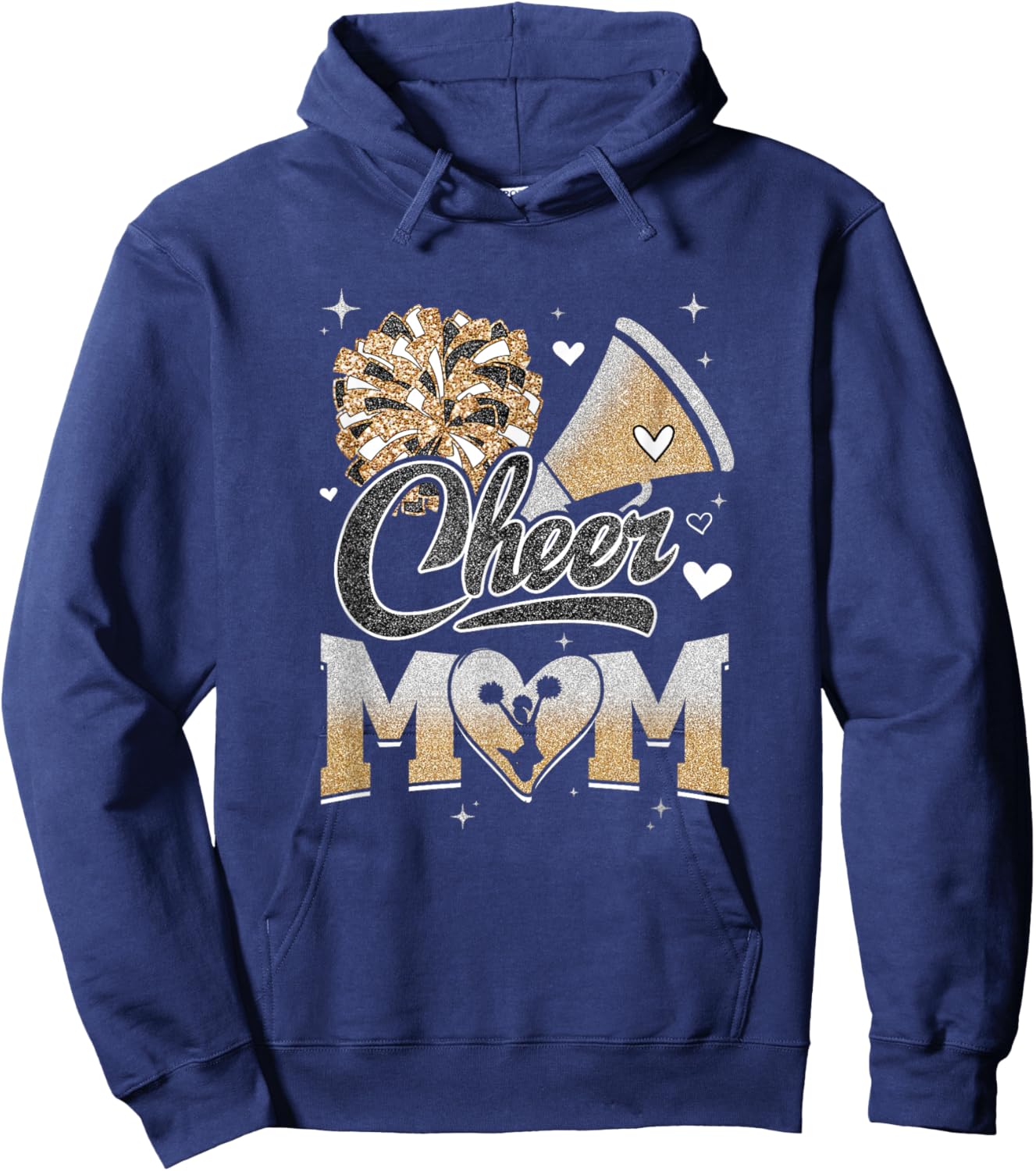 Cheer Mom Cheerleading Football Graphic Hoodie - Hoodie | Navy