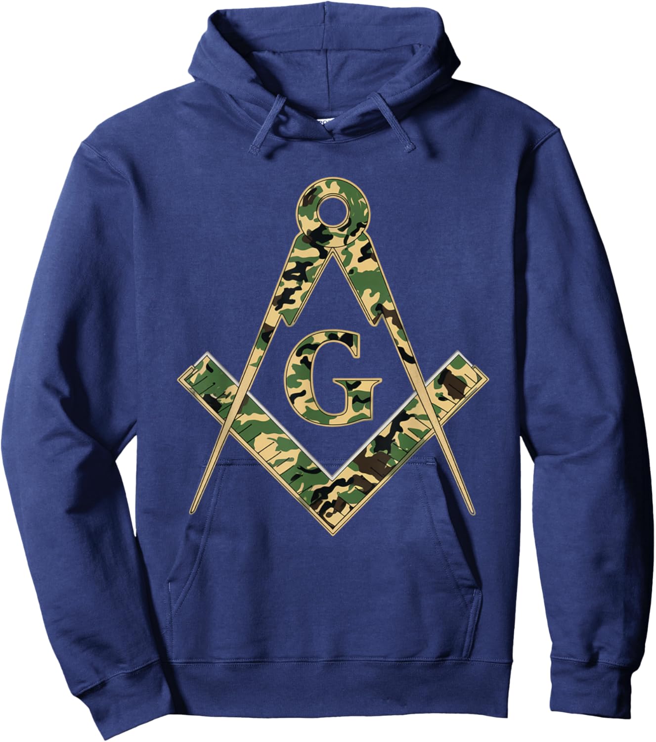 Mason Square Compass Camouflage Masonic Hoodie - Hoodie | Navy