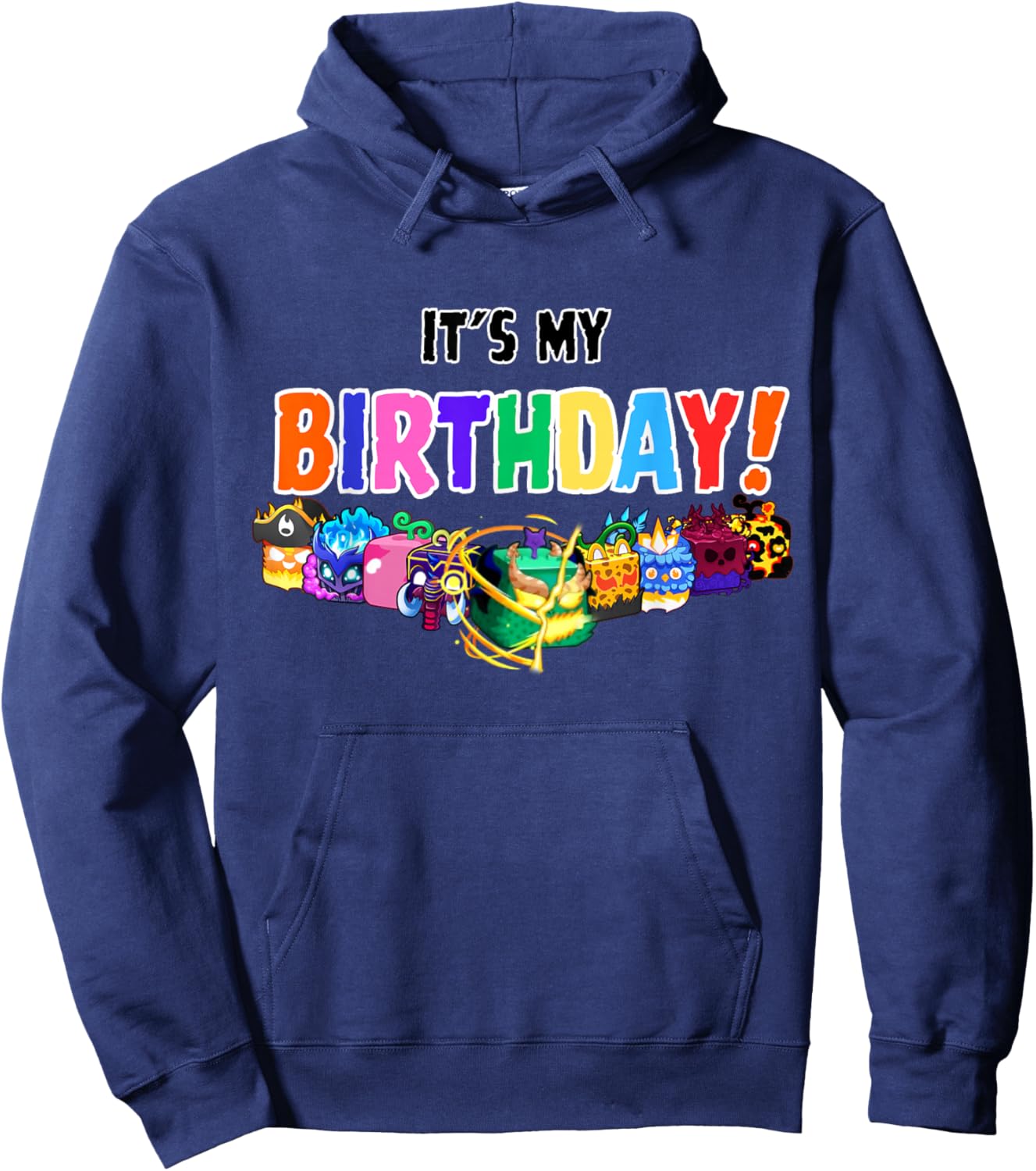 blox Fruit Birthday Party It's My Birthday Hoodie - Hoodie | Navy