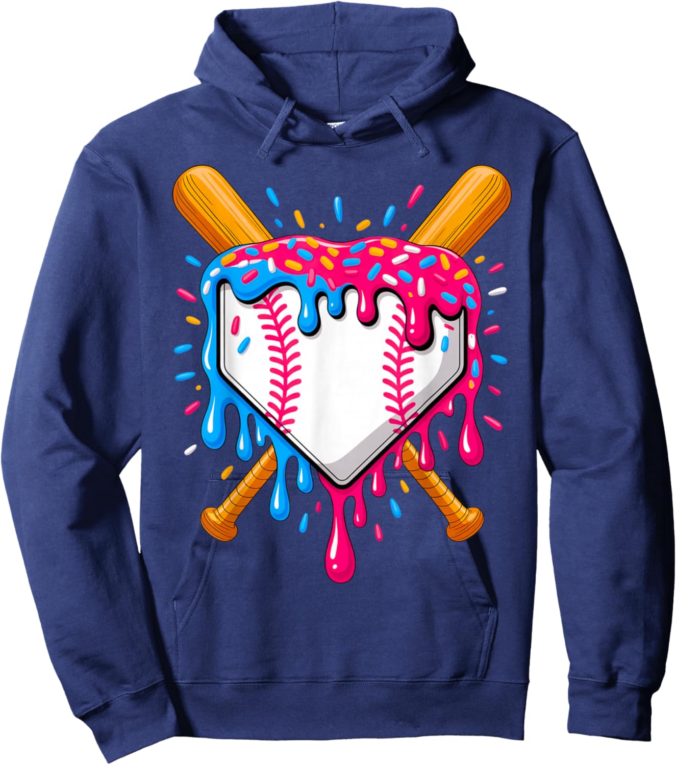 Baseball Respect The Drip Youth Boys Baseball Hoodie - Hoodie | Navy