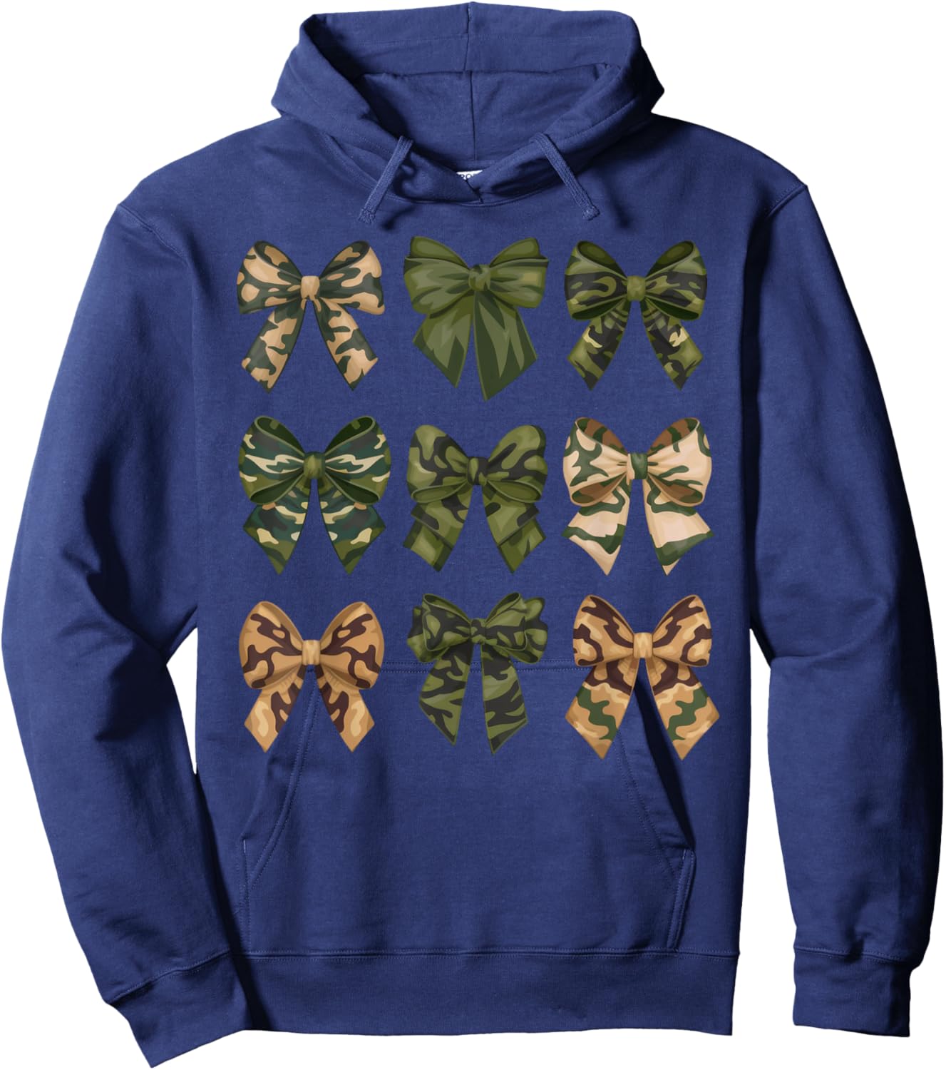Camo Coquette Bow Duck Hunt Duck Hunting Women Hoodie - Hoodie | Navy