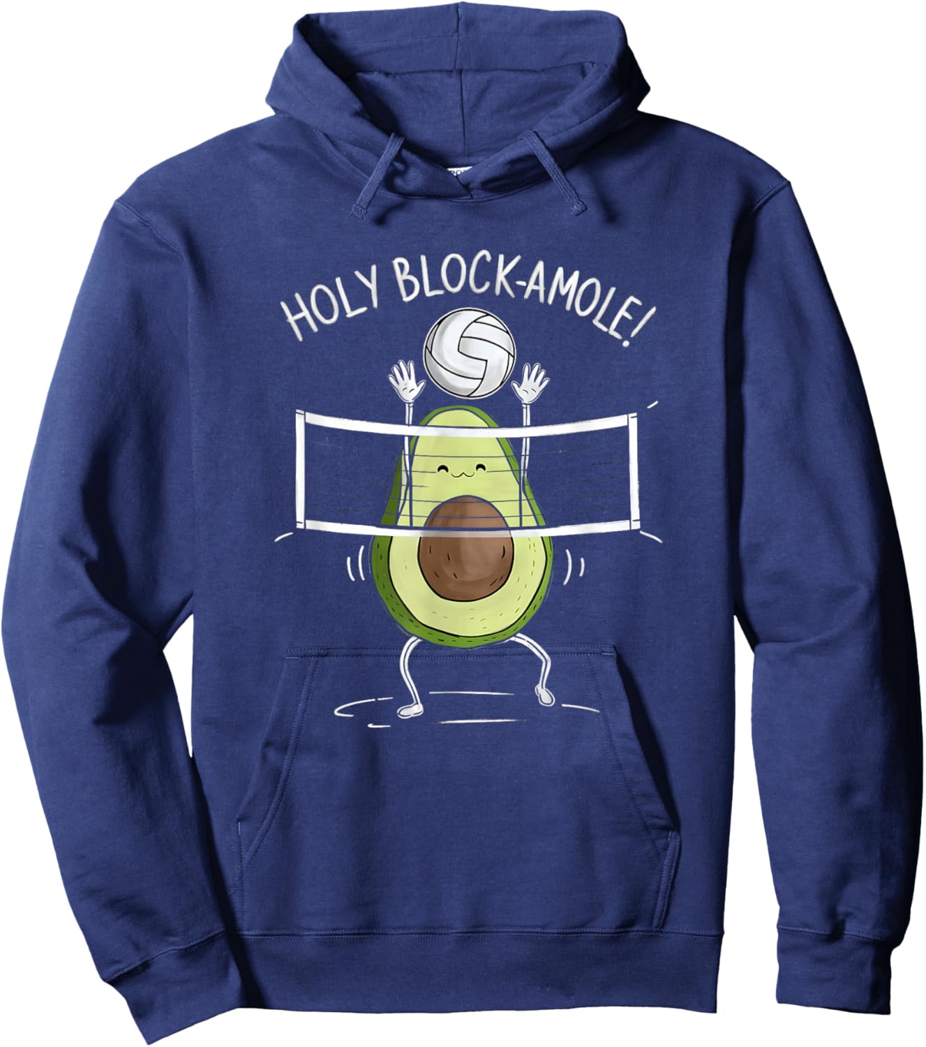Holy Blockamole! Avocado Volleyball Fun Hoodie - Hoodie | Navy