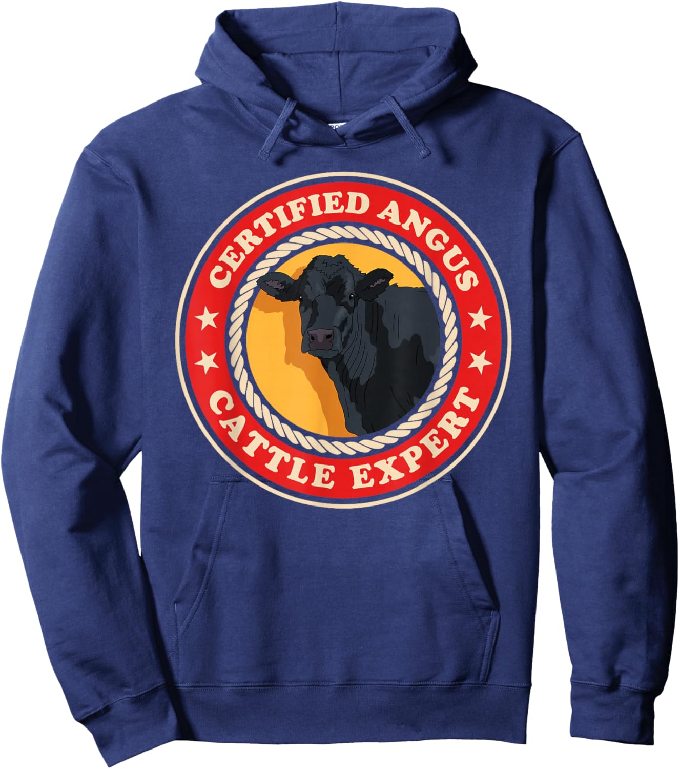Angus Cattle Expert | Black Angus Cow Hoodie - Hoodie | Navy