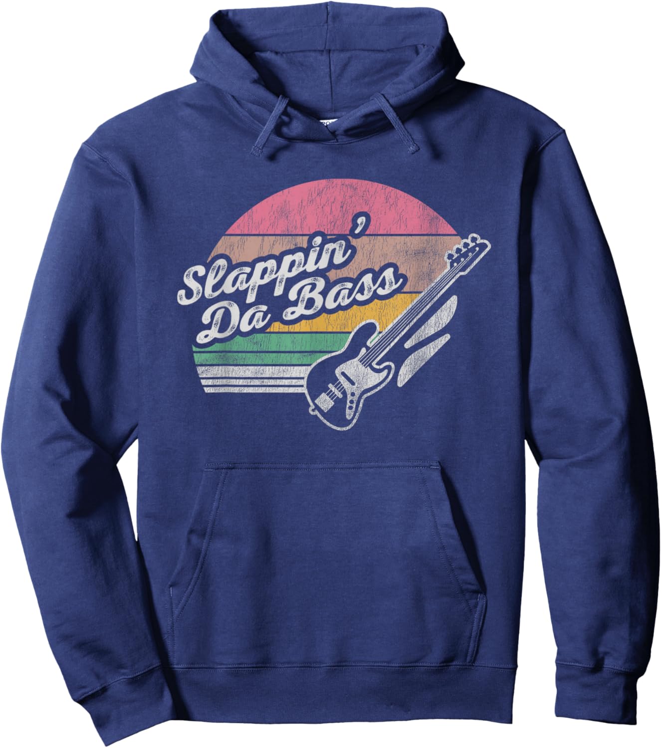 Slappin' Da Bass Vintage Bass Guitar Hoodie - Hoodie | Navy