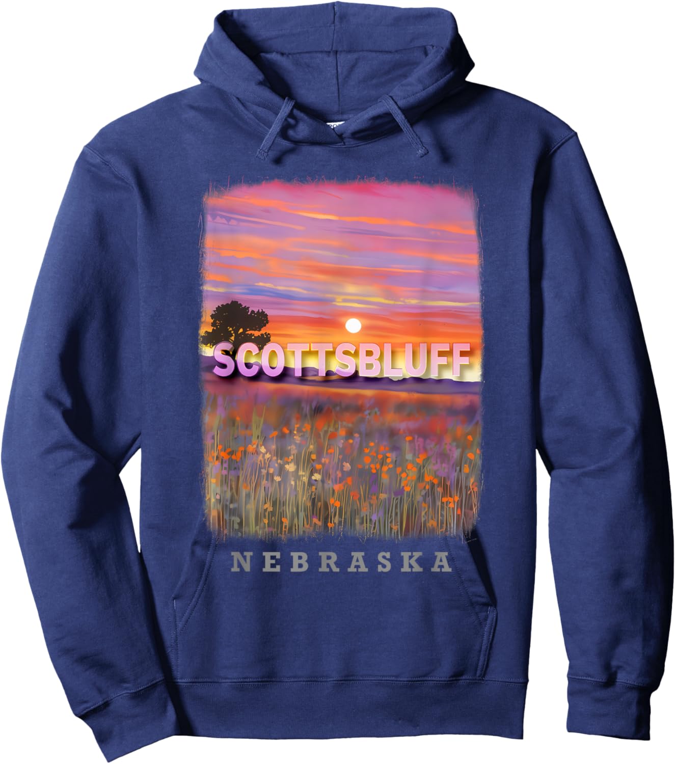 Scottsbluff Nebraska NE Prairie Skies SD226 Hoodie - Hoodie | Navy