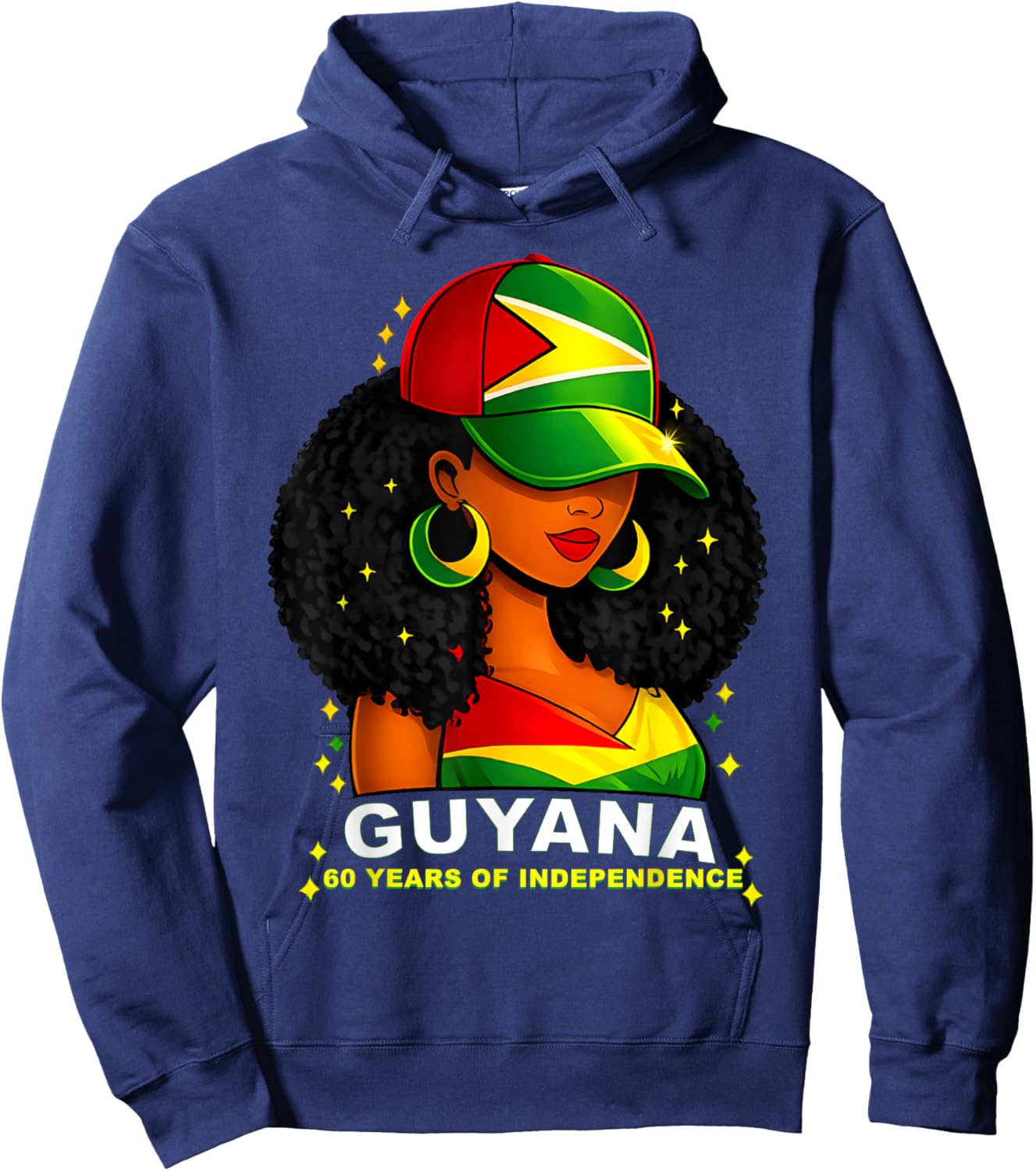 Guyana 60 Years of Independence Proud Guyanese Hoodie - Hoodie | Navy