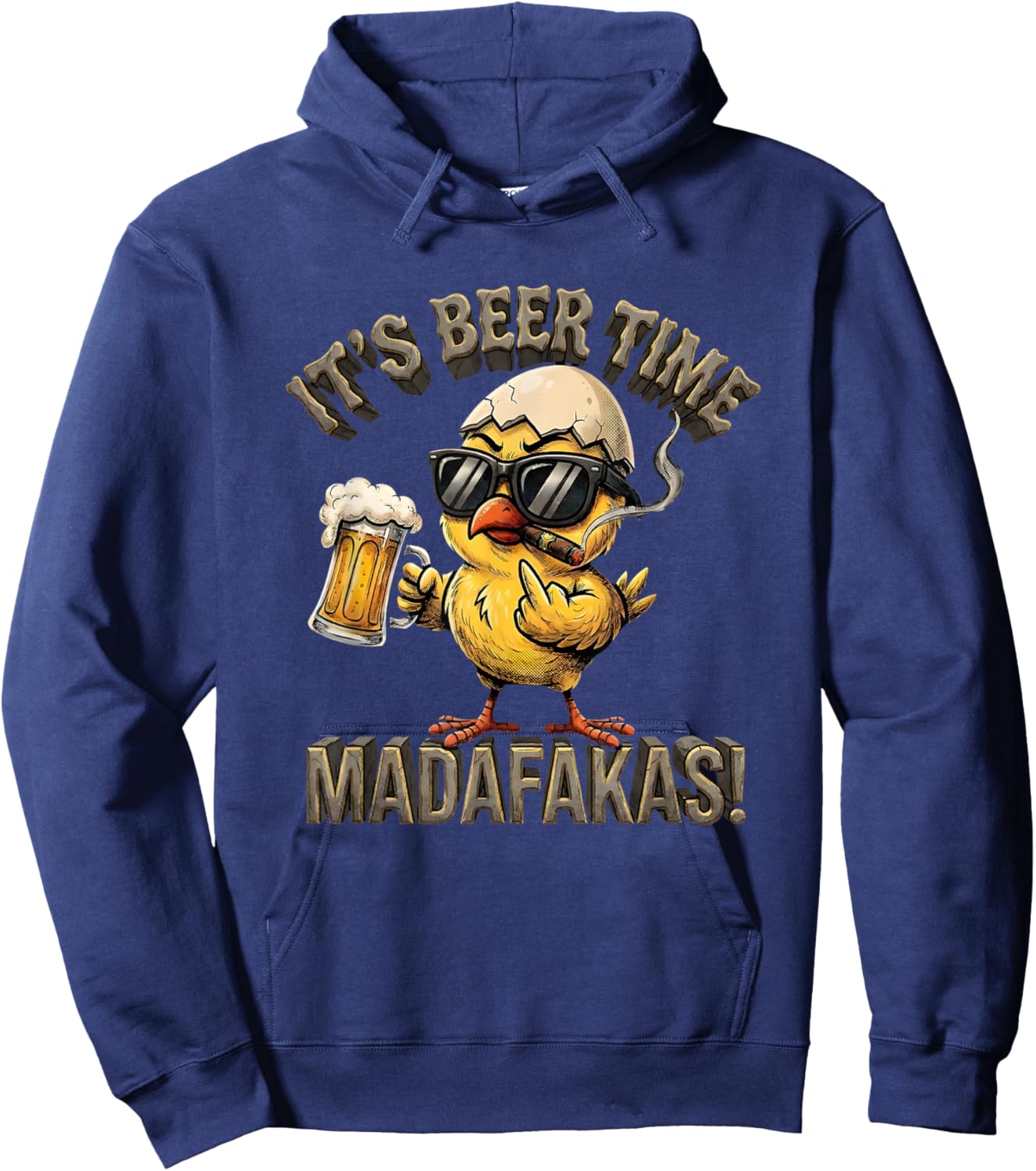 Beer Time Madafakas Ente Mit Stinkefinger Hoodie - Hoodie | Navy