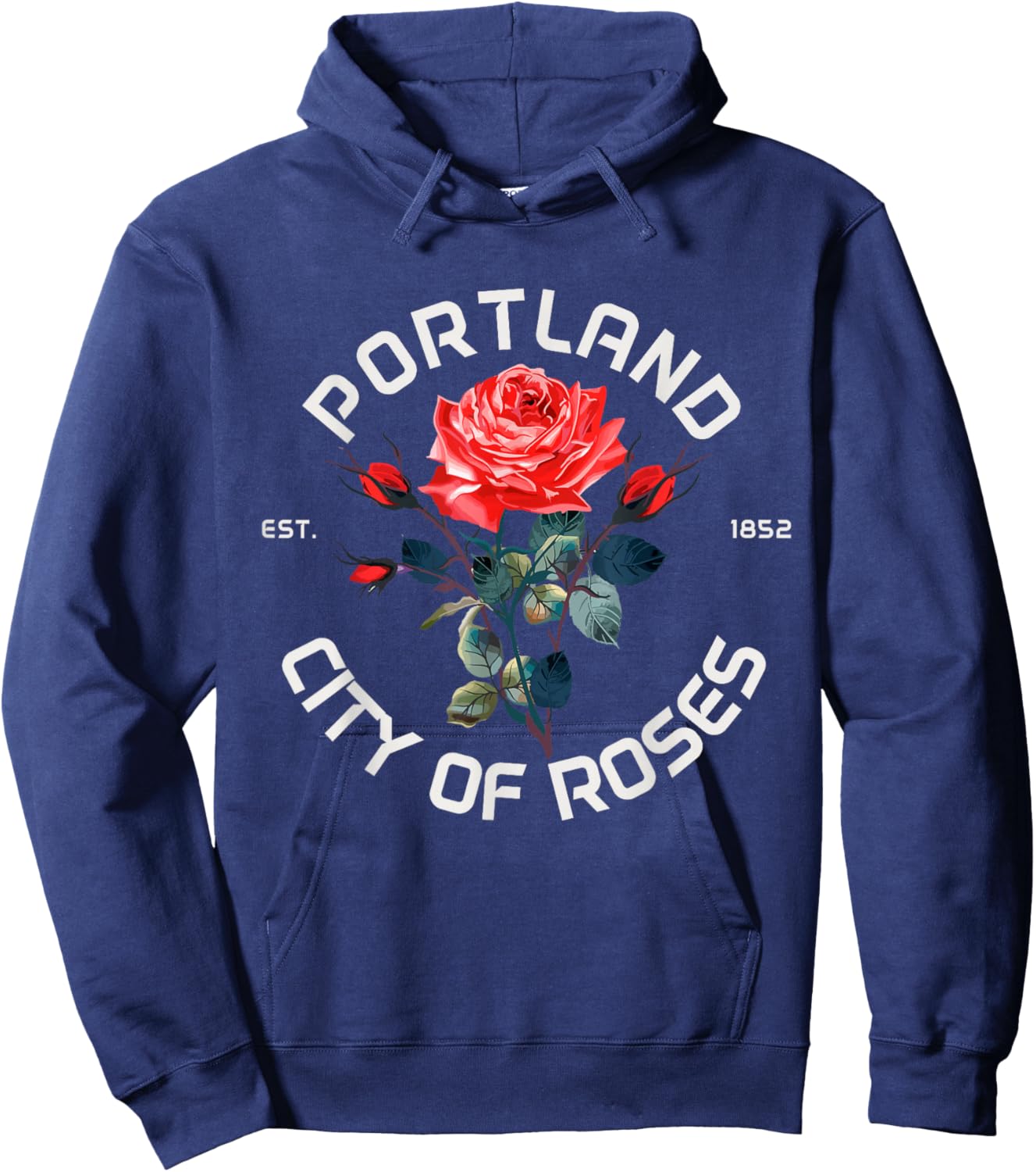 Portland Oregon Roses Pride Vintage Hoodie - Hoodie | Navy