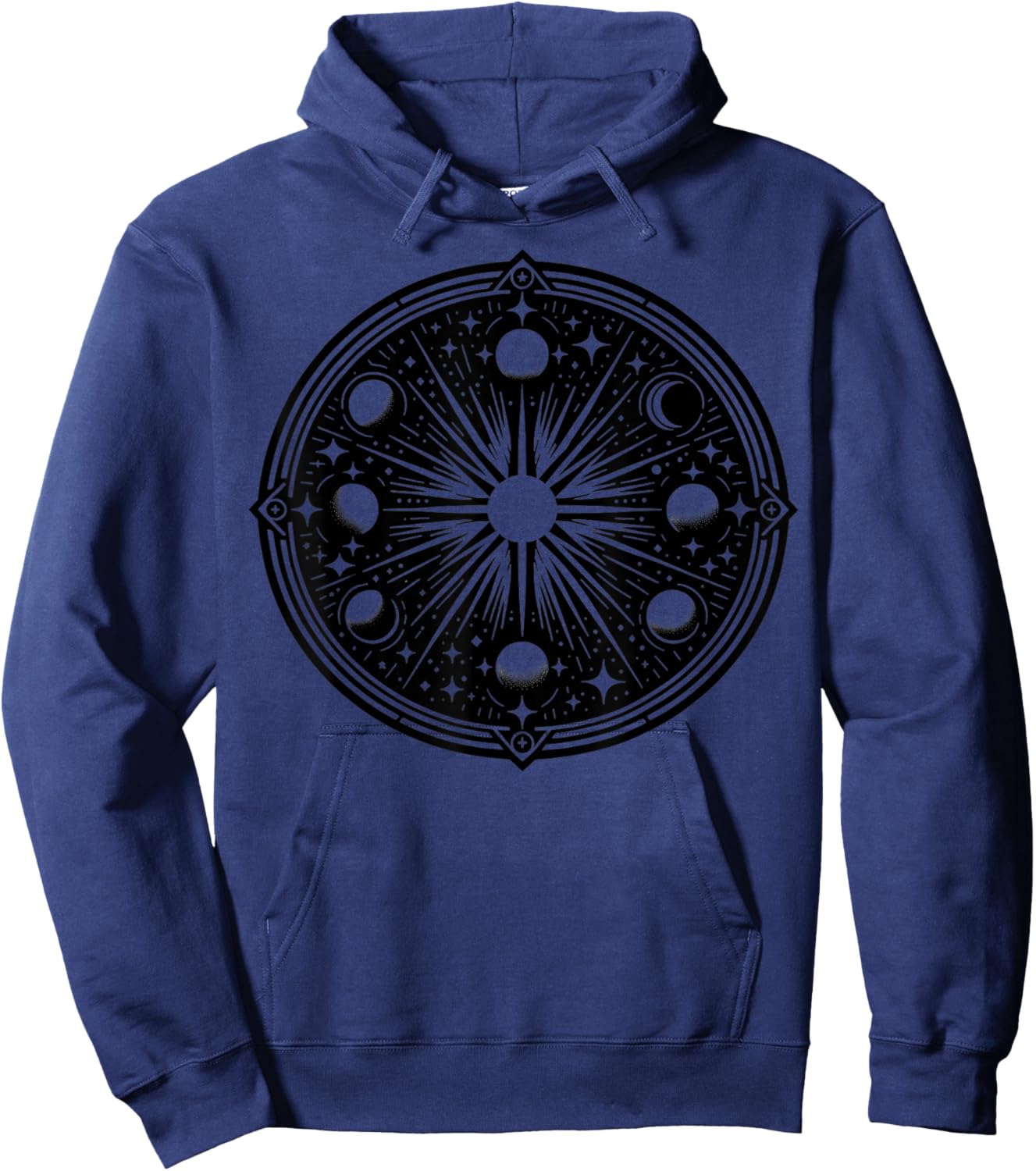 Celestial Moon Phases Design Cosmic Lunar Vibes Hoodie - Hoodie | Navy
