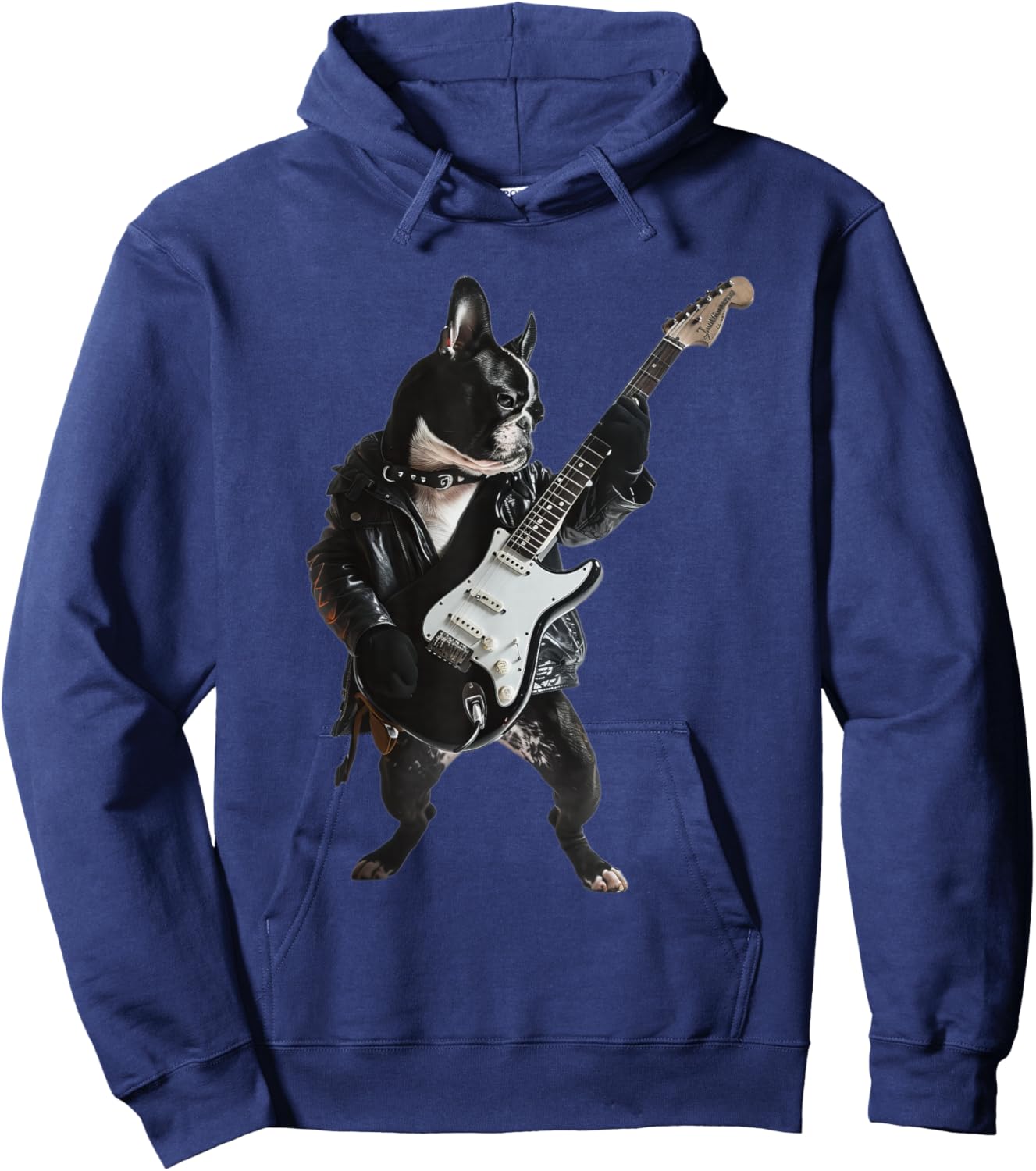 Boston Terrier Guitar Hoodie - Hoodie | Navy