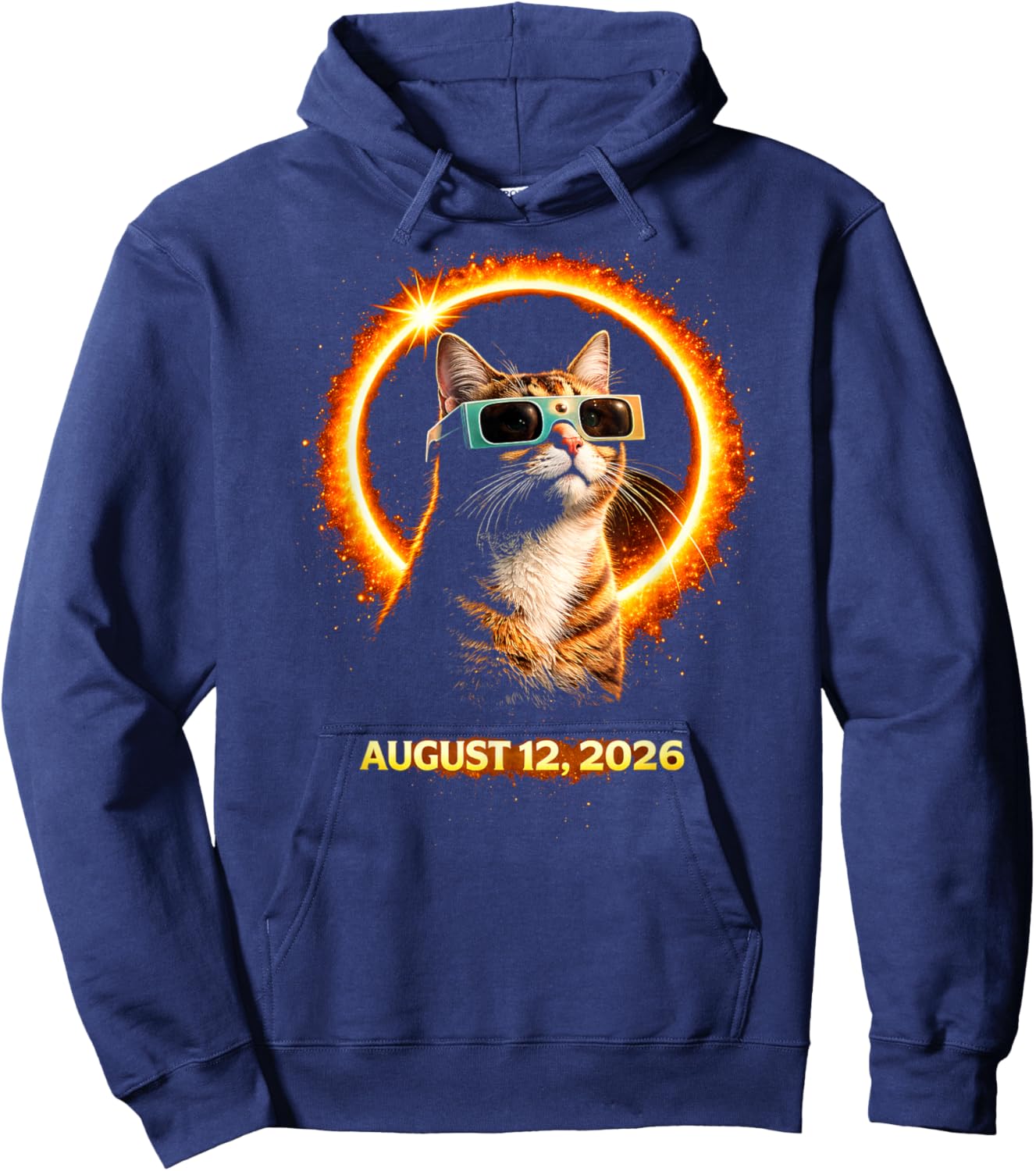 Sonnenfinsternis Katze 12. August 2026 Design Hoodie - Hoodie | Navy