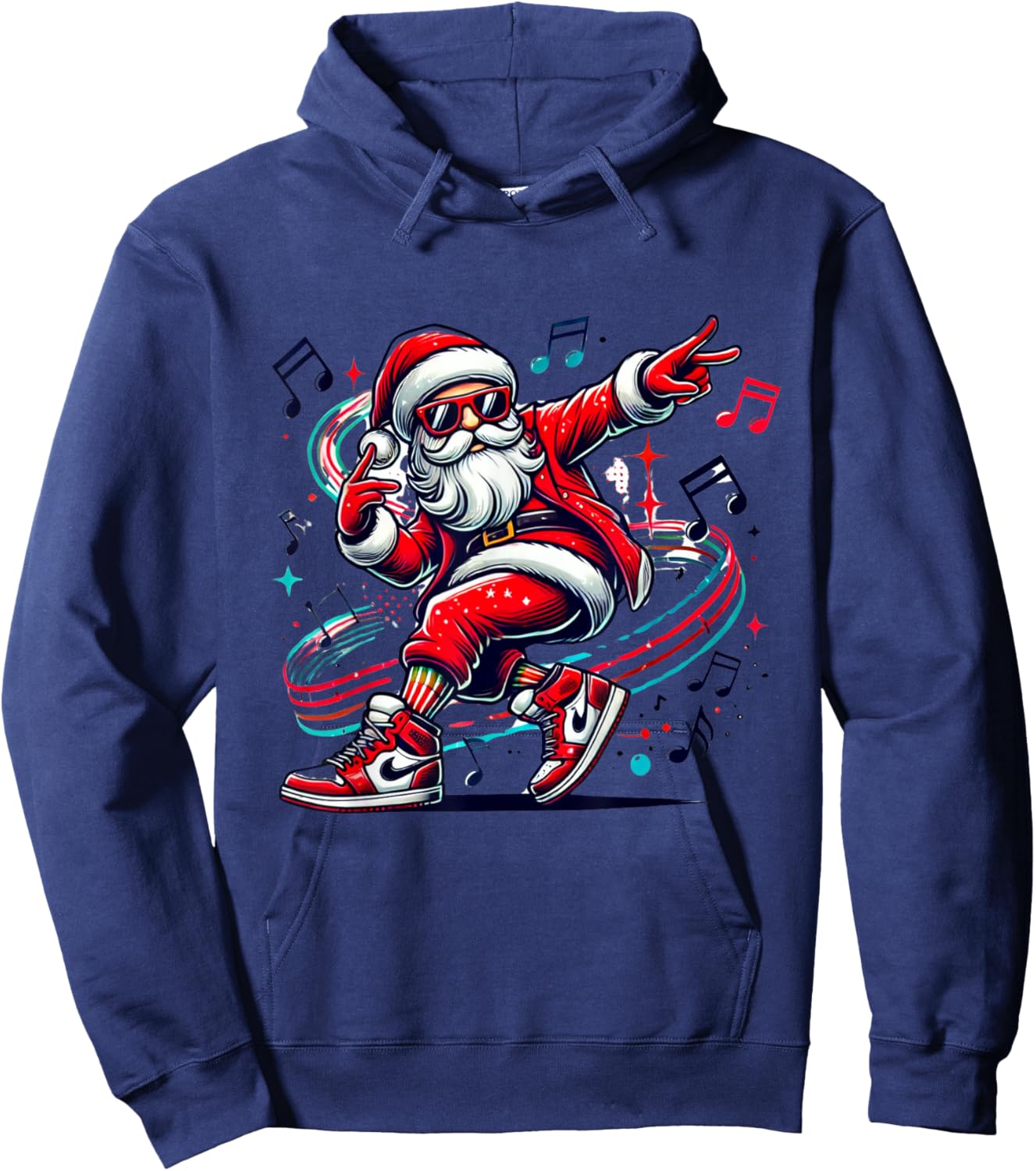Christmas Santa Hip Hop Dance Funny Xmas Hoodie - Hoodie | Navy