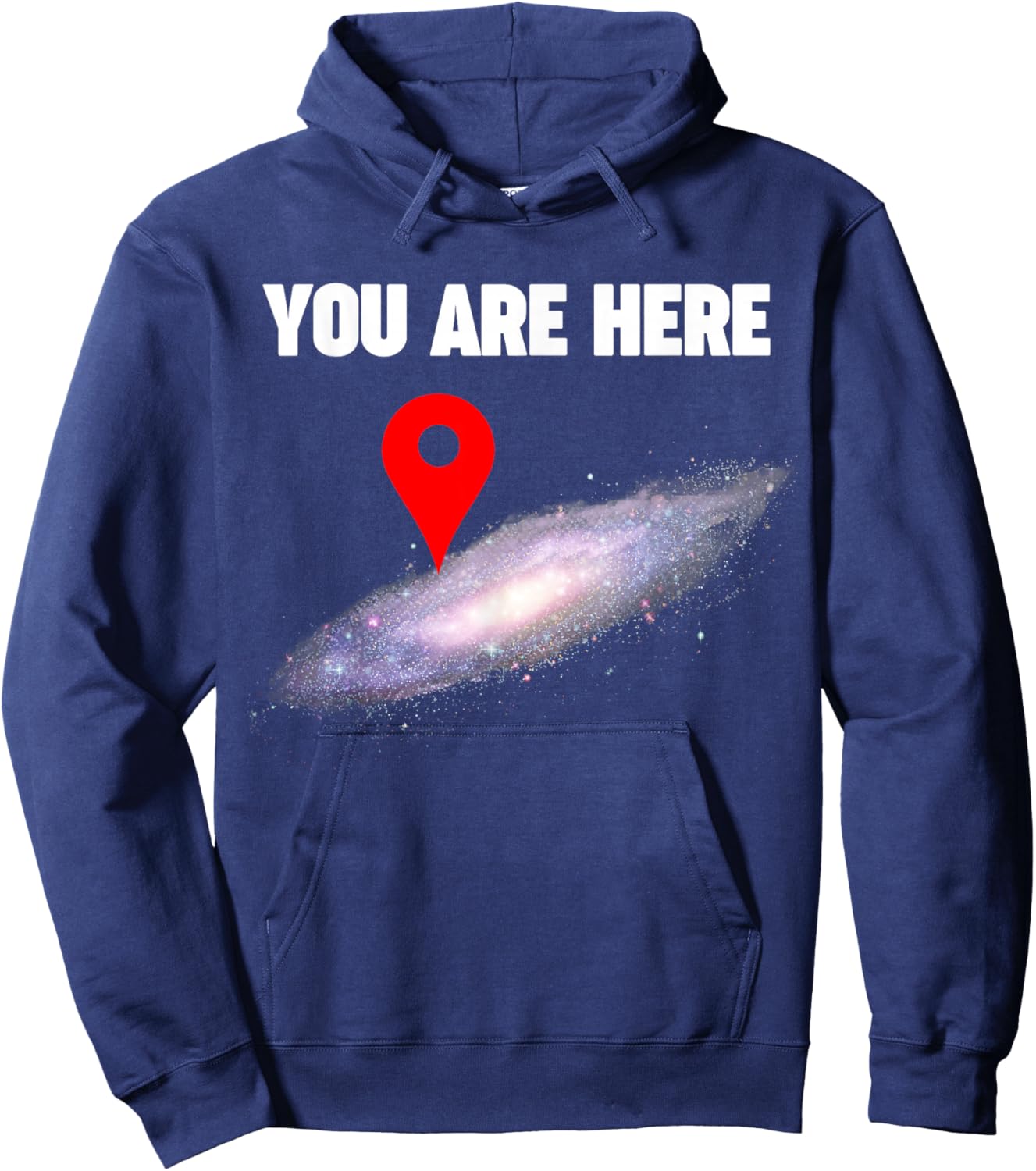 You are Here Milky Way Galaxy Pin Hoodie - Hoodie | Navy