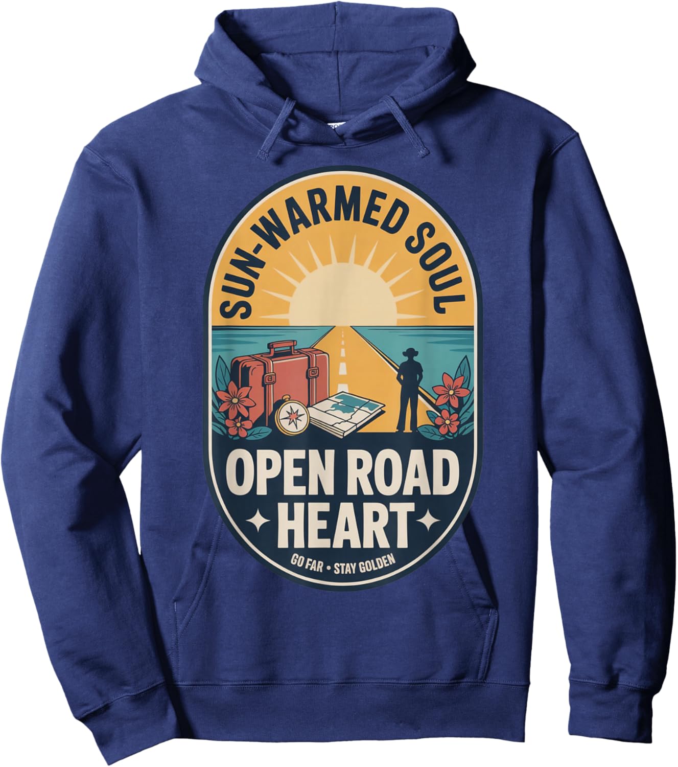 Voyage Vintage Road Trip Adventure Hoodie - Hoodie | Navy