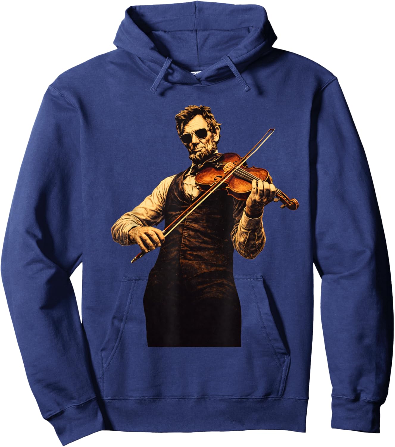 Abraham Lincoln Playing Violin Vintage Music Hoodie - Hoodie | Navy
