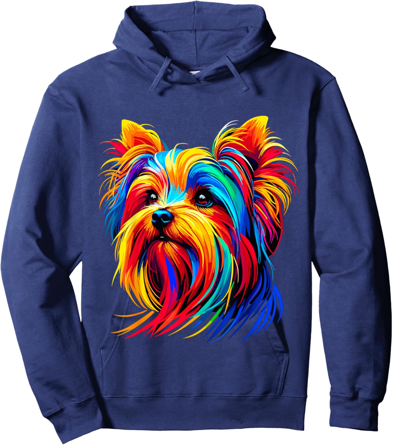 Colorful Pop Art Yorkshire Terrier Yorkie Lover Hoodie - Hoodie | Navy