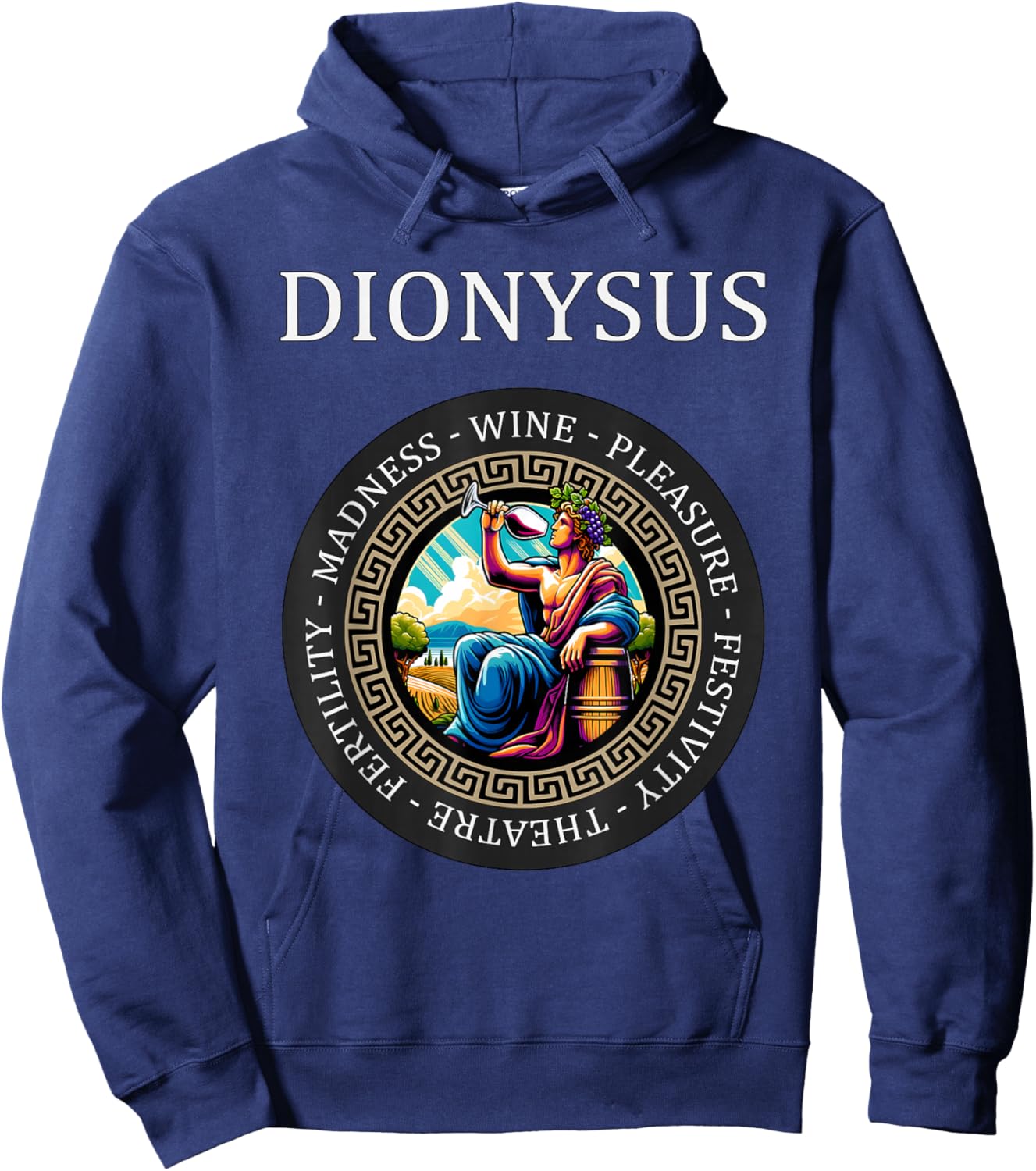 Dionysus Ancient Greek God of Wine and Feasts Hoodie - Hoodie | Navy