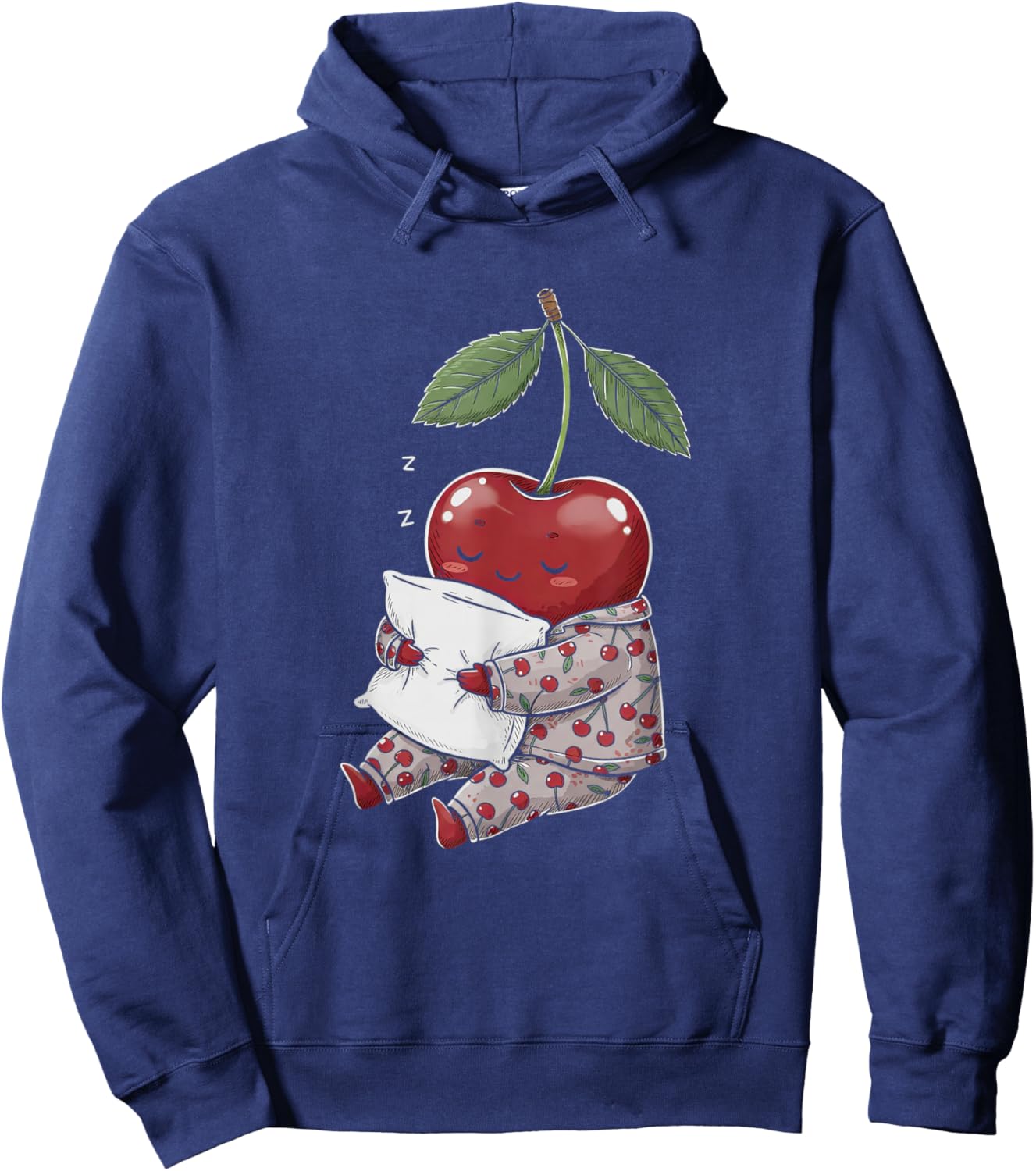 Funny Sleepy Cherry Pajama Men Kids Hoodie - Hoodie | Navy