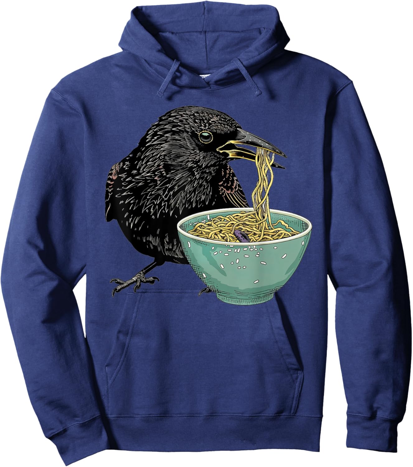 Starling Eating Ramen Hoodie - Hoodie | Navy