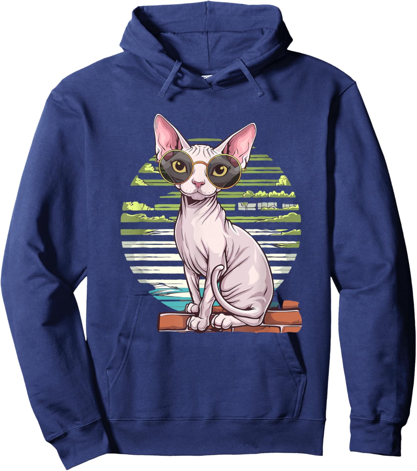 Funny dressed up naked cat costume Men Women Hoodie - Hoodie | Navy