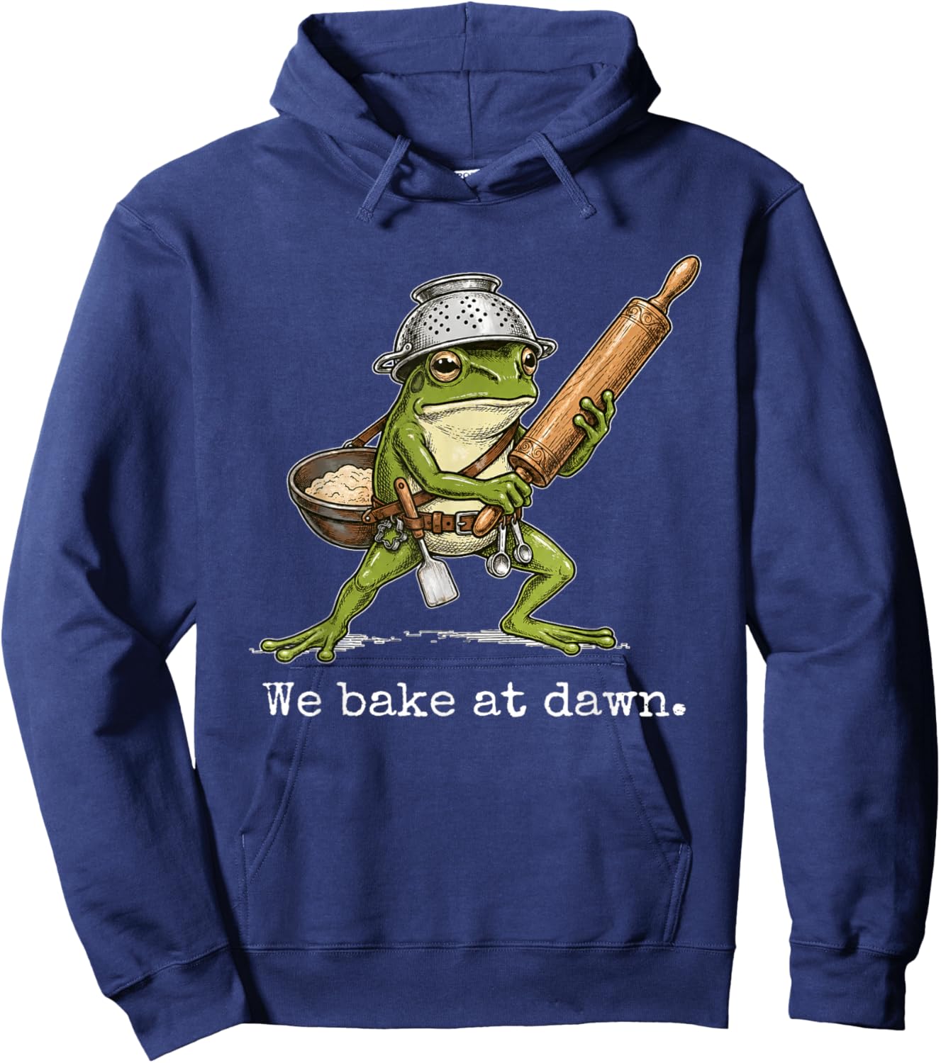 Frog We Bake At Dawn Funny Saying Quote Hoodie - Hoodie | Navy