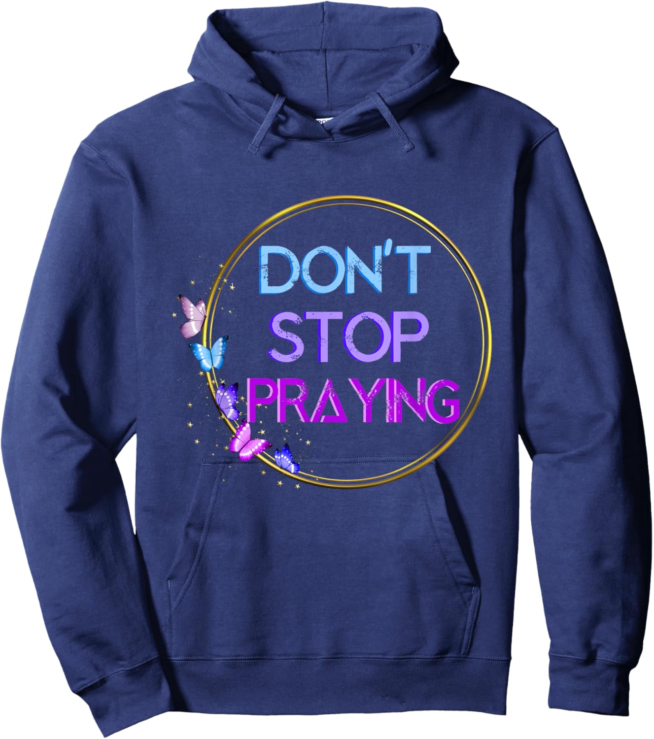Don't Stop Praying Retro Aesthetic Hoodie - Hoodie | Navy