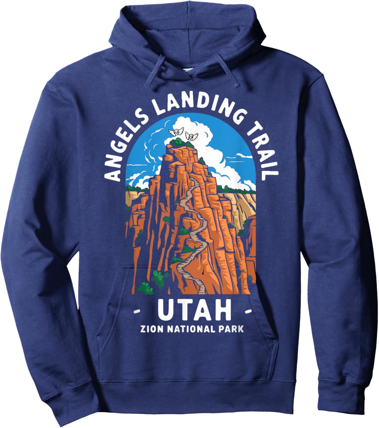 Angels Landing Utah Zion National Park Hoodie - Hoodie | Navy