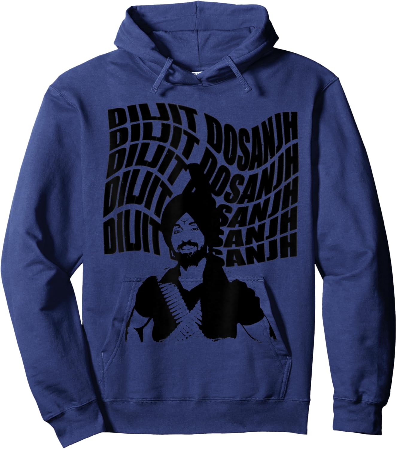 Retro Poster Diljit Dosanjh Hoodie - Hoodie | Navy