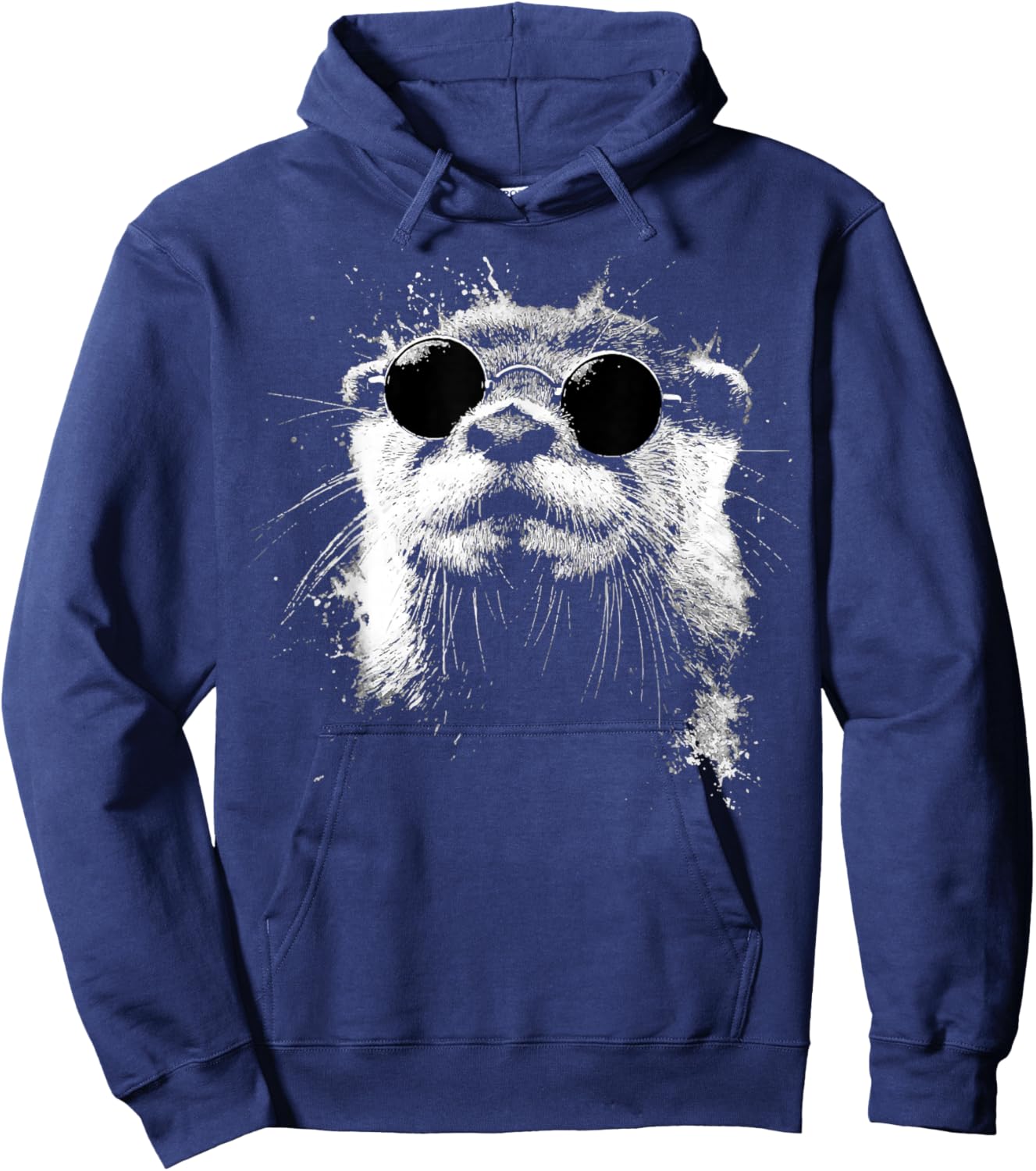 Lunettes de Soleil Style Grunge Hipster Loutre Hoodie - Hoodie | Navy
