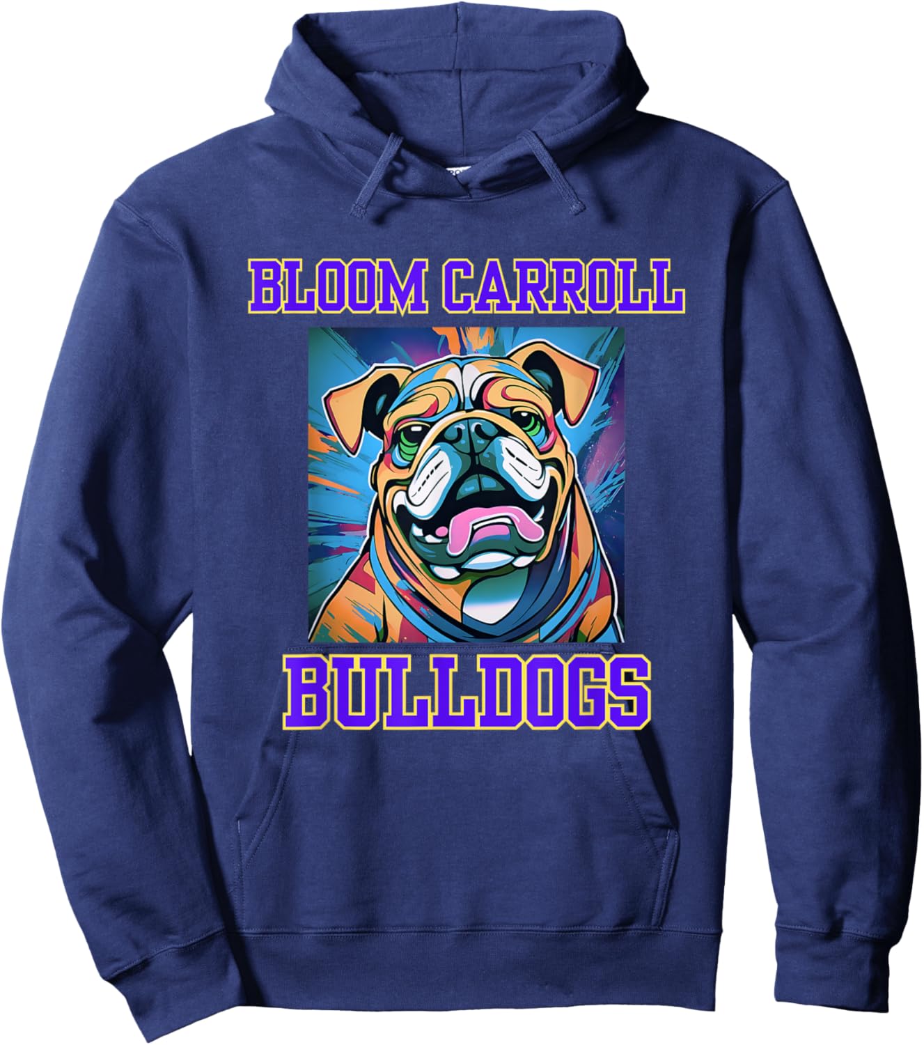 Cool Bloom Carroll Bulldogs Pop Art Graffiti Hoodie - Hoodie | Navy