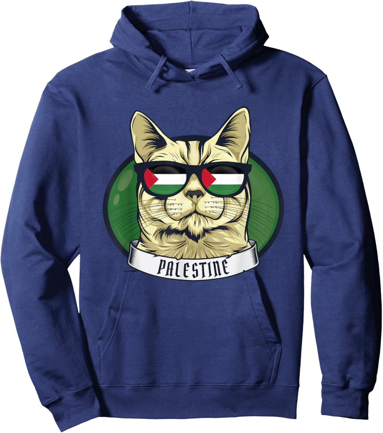 Free Palestine Flag Palestinian Cat Gaza Hoodie - Hoodie | Navy