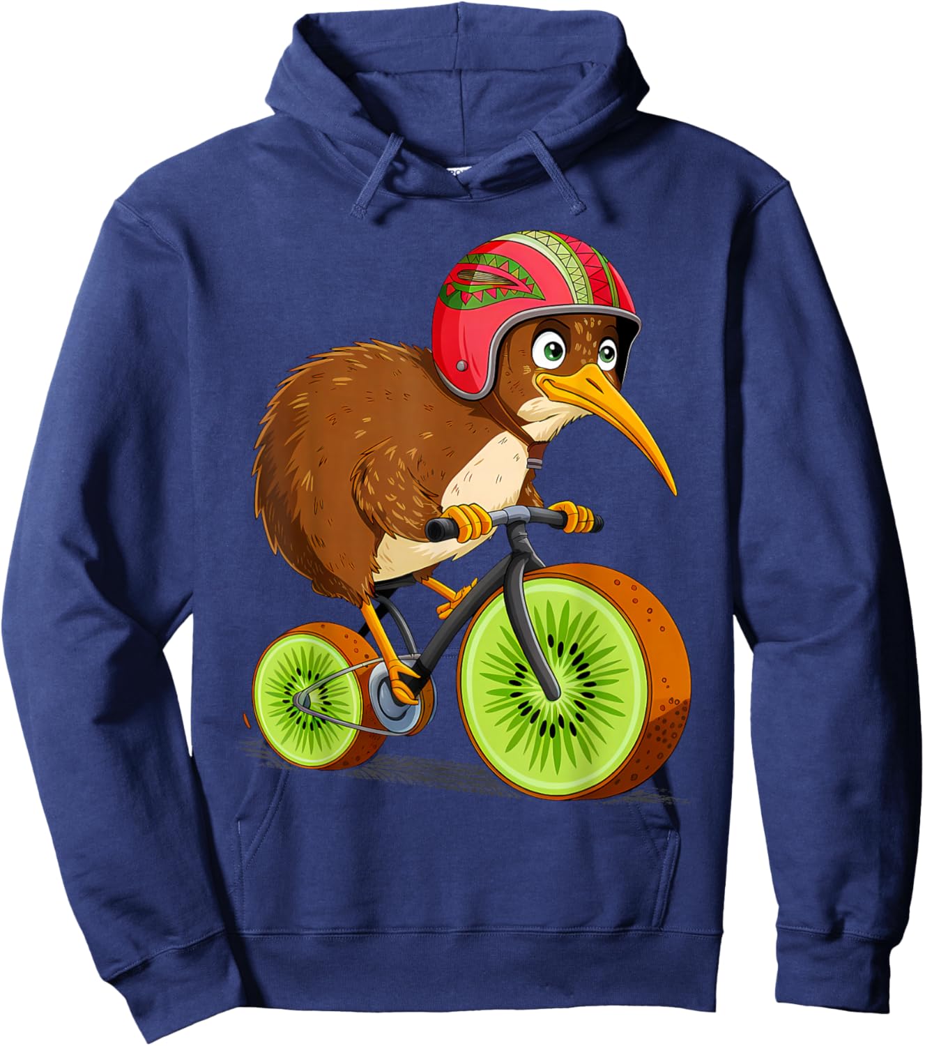Cute Animal Kiwi Cycling New Zealand Hoodie - Hoodie | Navy