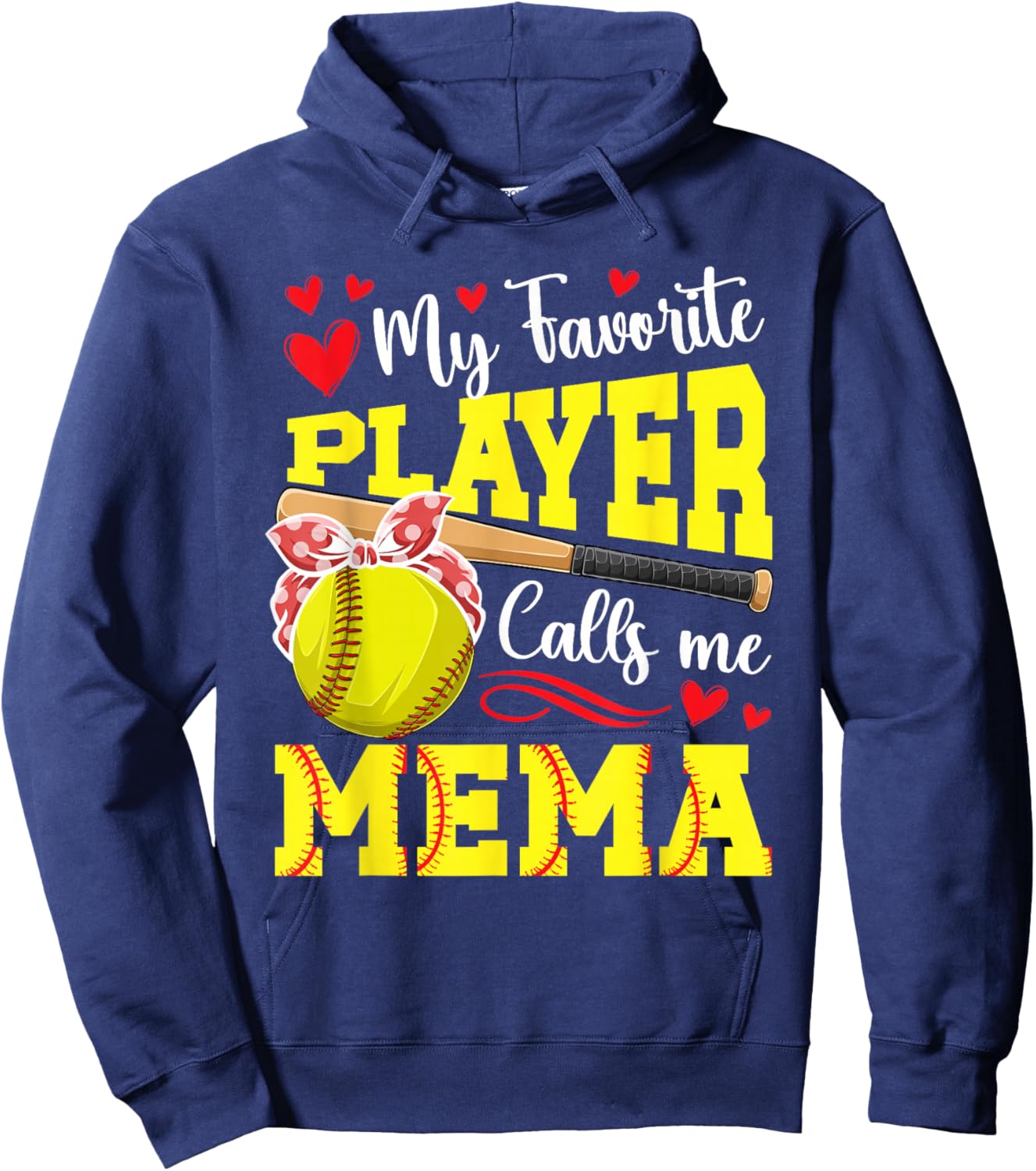 Proud Softball Mema Of A Softball Player Mema Hoodie - Hoodie | Navy