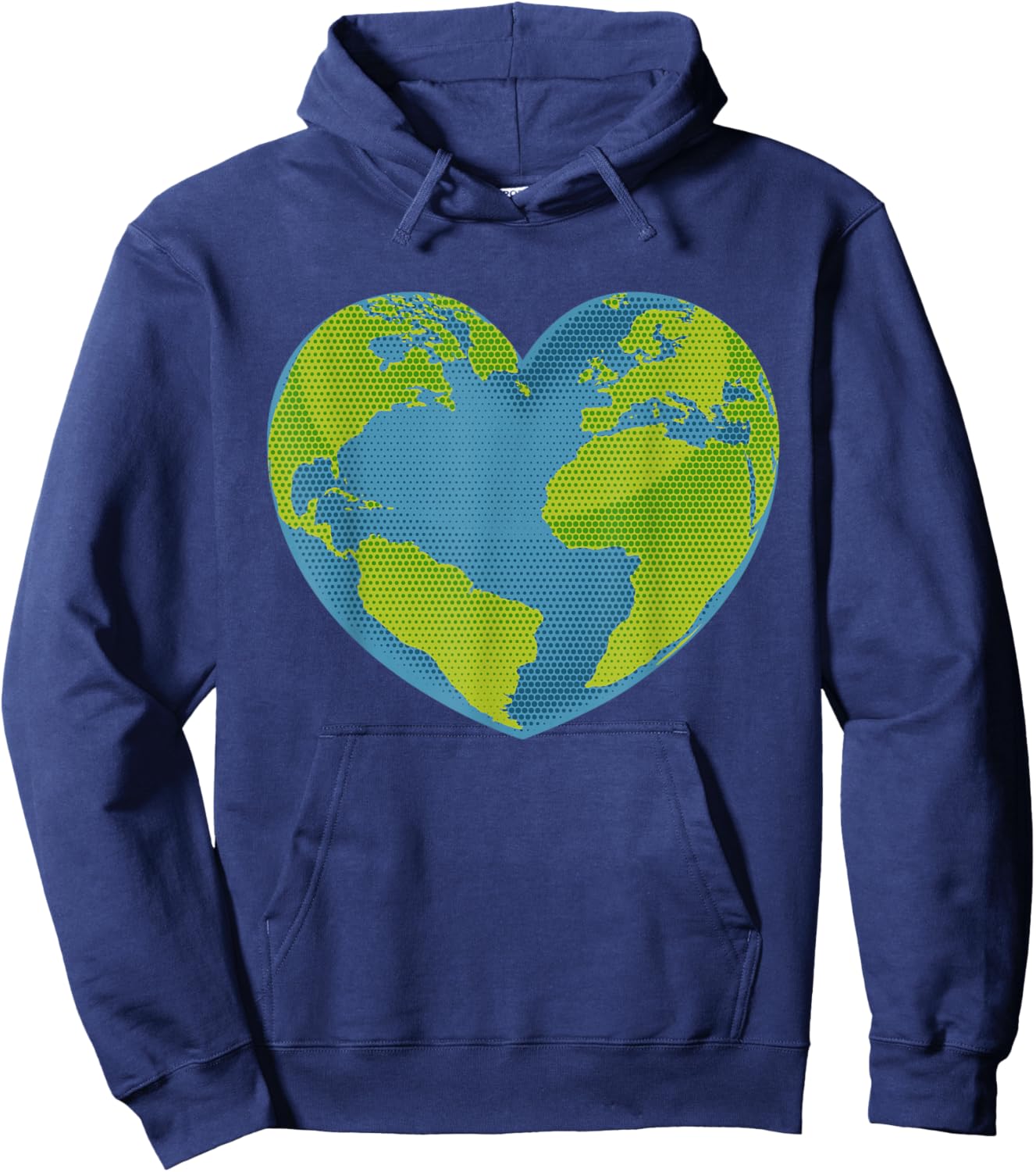 Earth Day Love Heart World Globe Hoodie - Hoodie | Navy