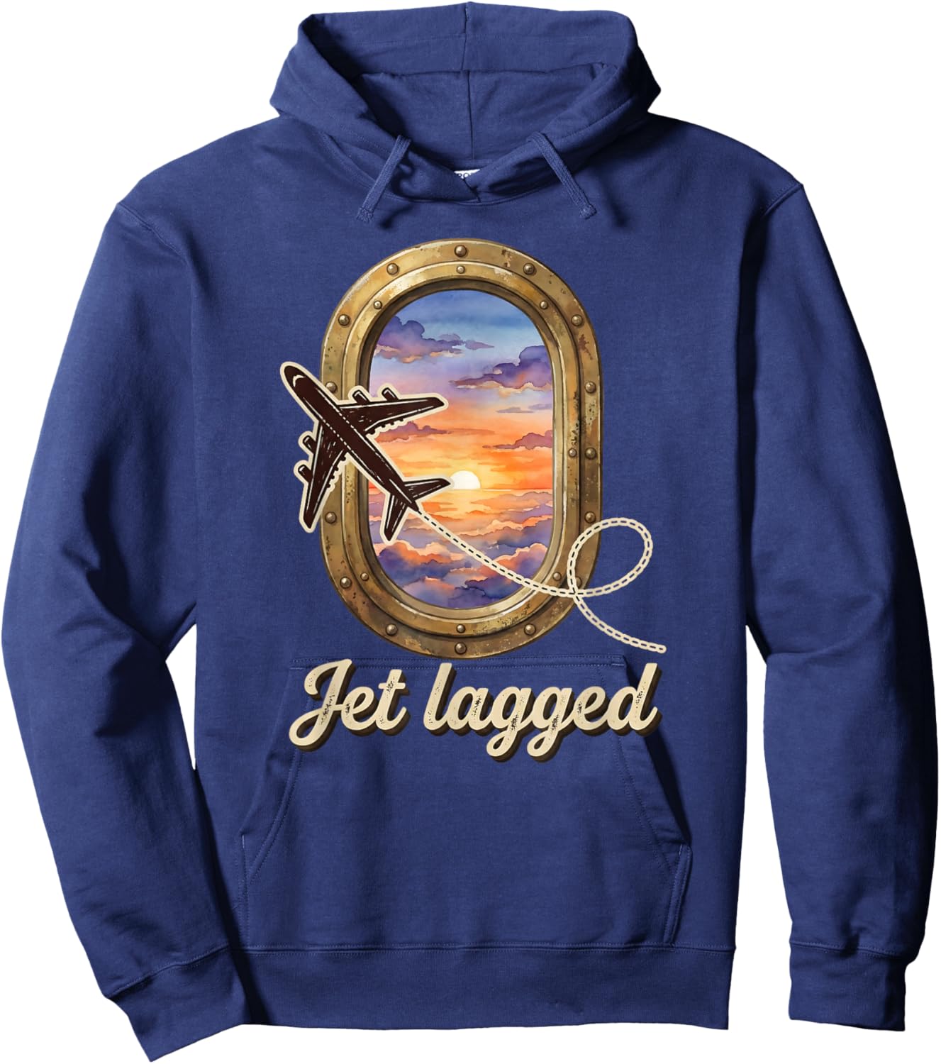 Flight Attendant Jet Lagged Stewardess Aviation Hoodie - Hoodie | Navy