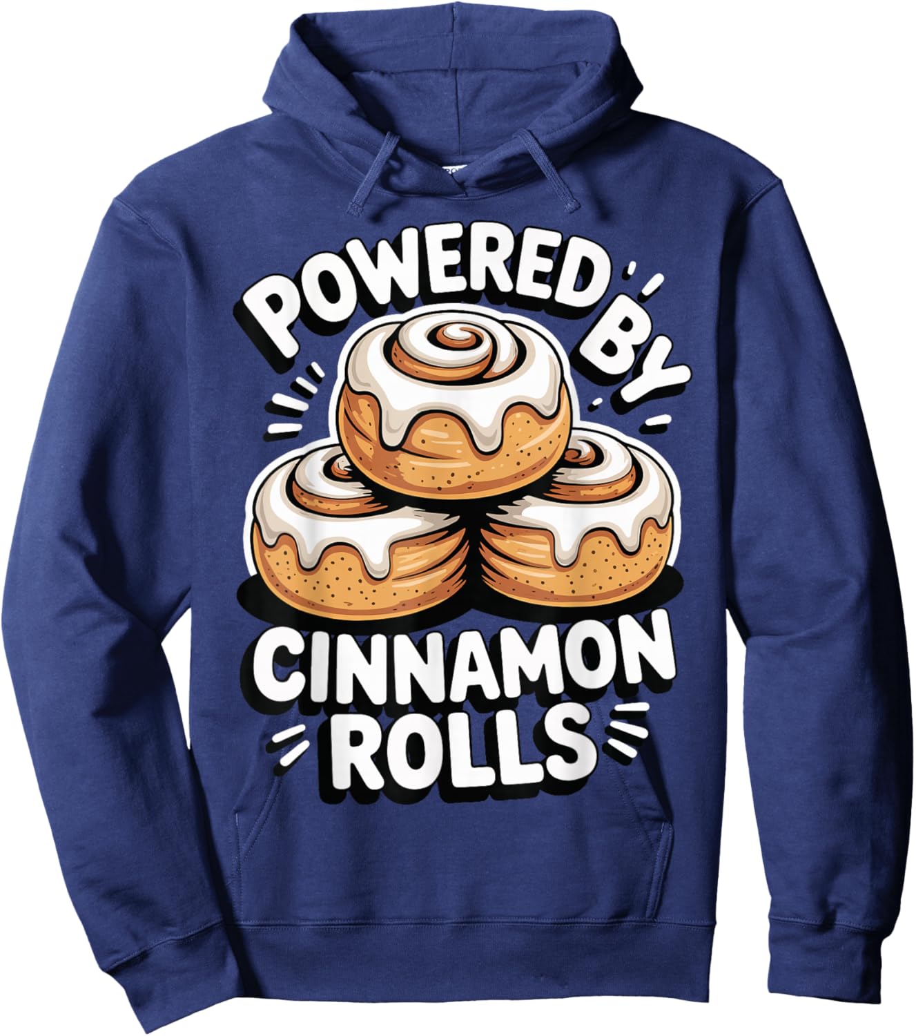Powered By Cinnamon Rolls Hoodie - Hoodie | Navy
